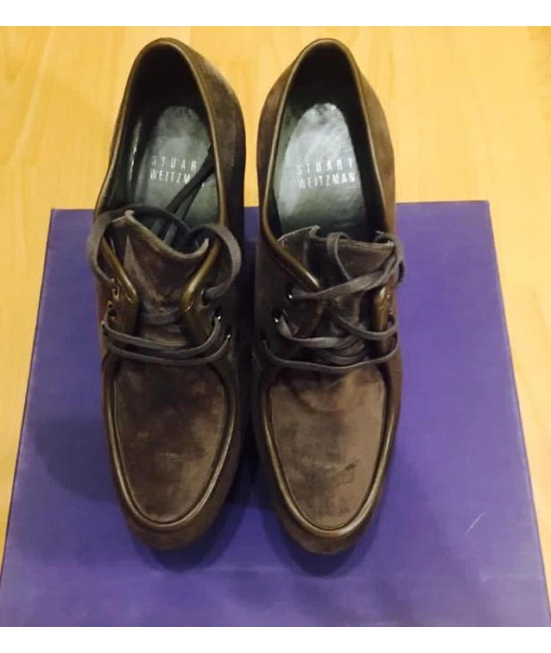 STUART WEITZMAN Коричневые замшевые ботильоны, фото 2