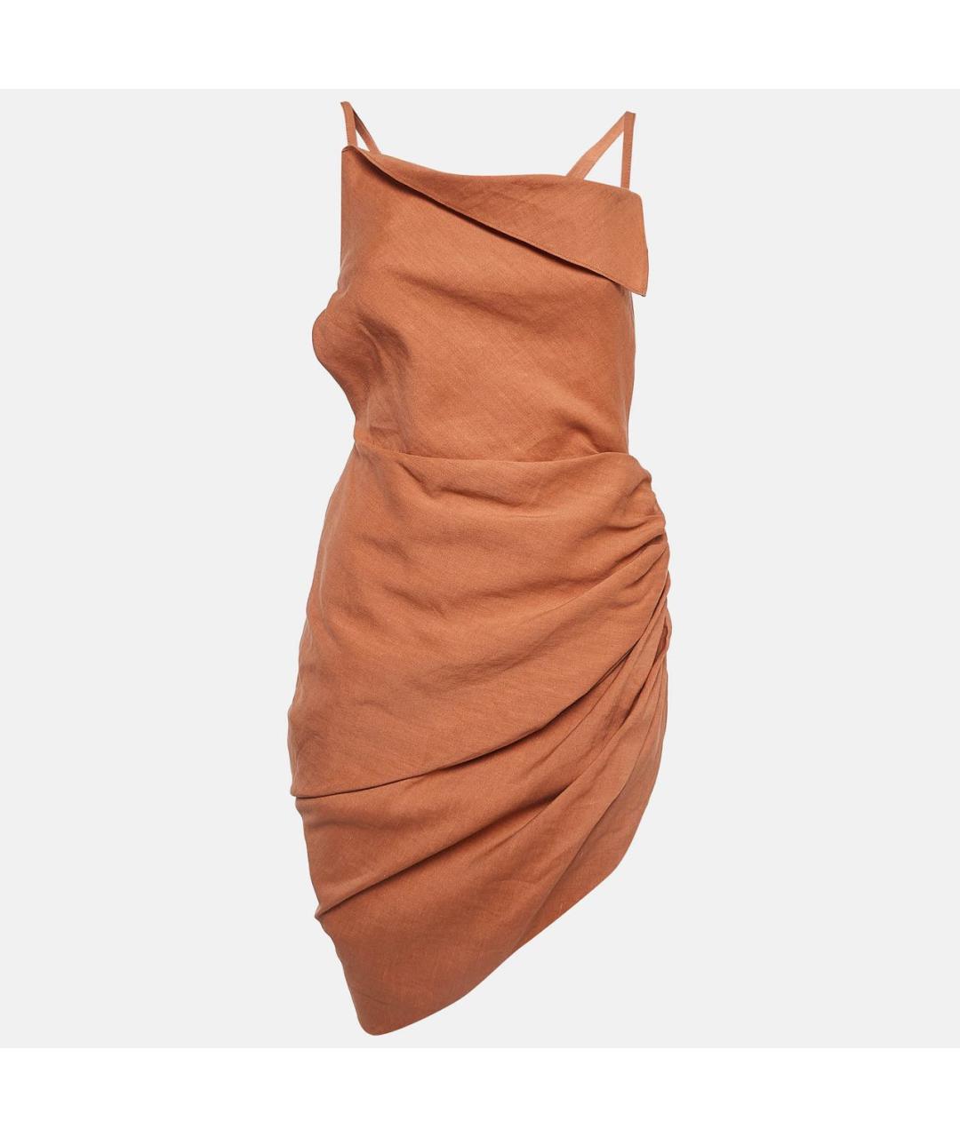 JACQUEMUS Оранжевое коктейльное платье, фото 9