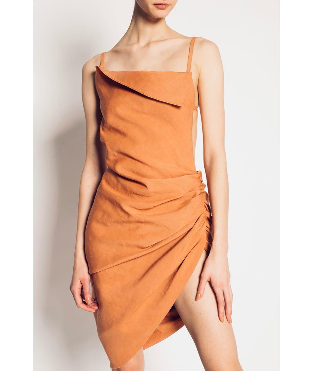 JACQUEMUS Оранжевое коктейльное платье, фото 6