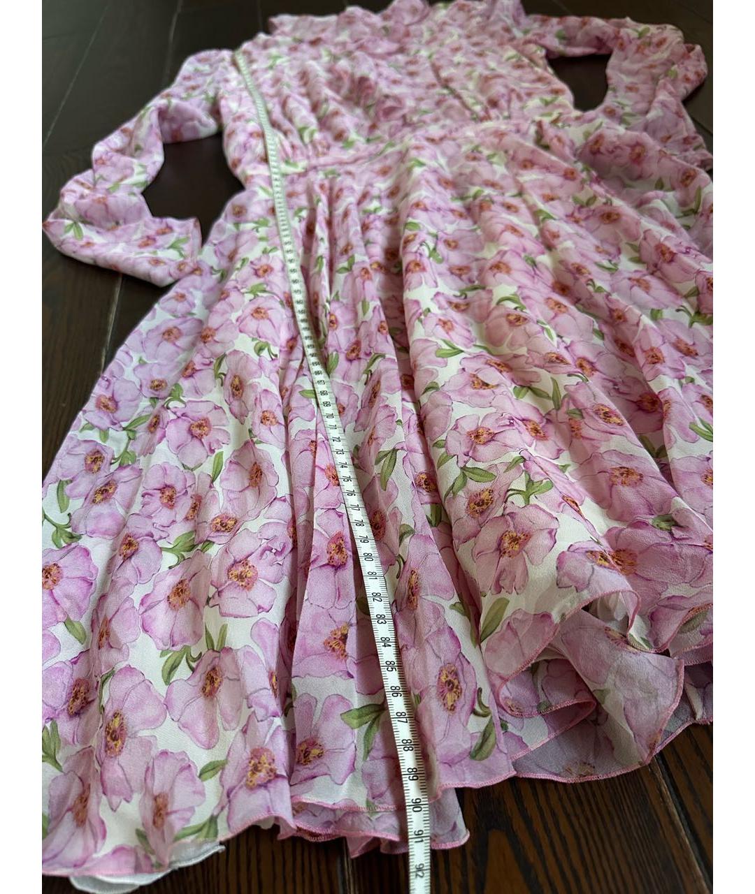 GIAMBATTISTA VALLI Розовое шифоновое коктейльное платье, фото 8