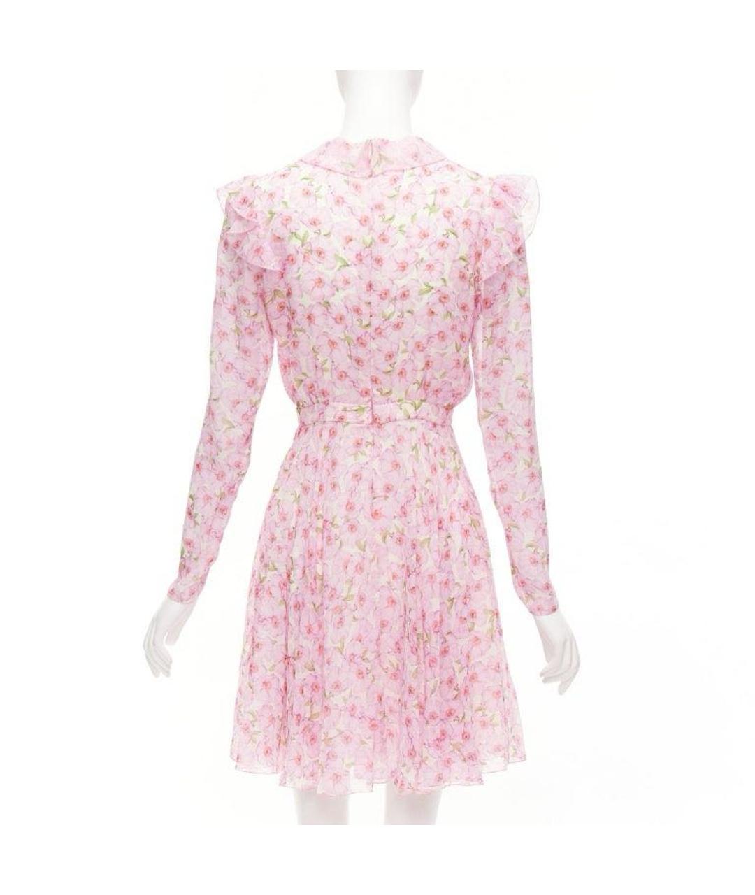 GIAMBATTISTA VALLI Розовое шифоновое коктейльное платье, фото 3