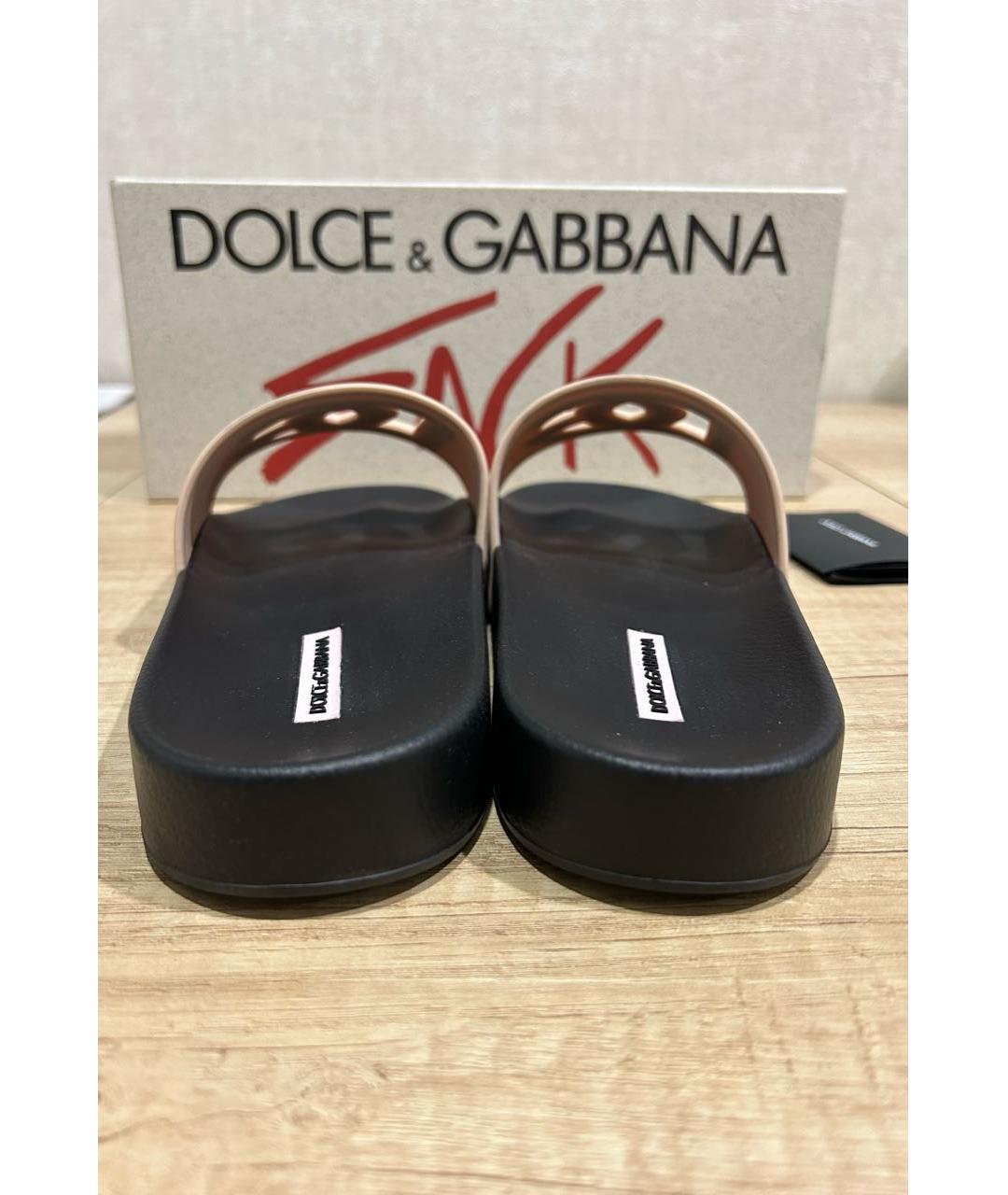 DOLCE&GABBANA Розовые резиновые шлепанцы, фото 4