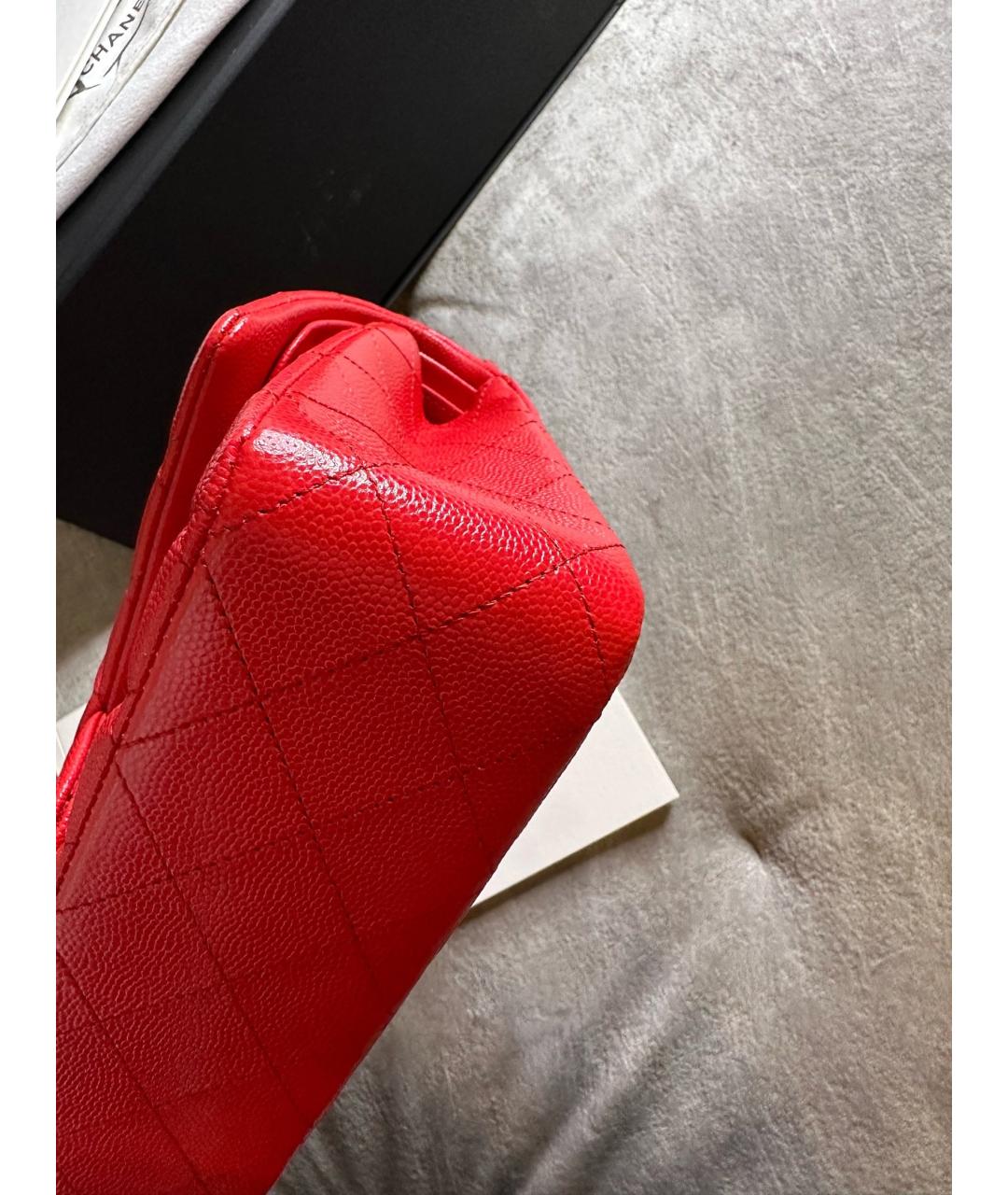 CHANEL Красная кожаная сумка через плечо, фото 9
