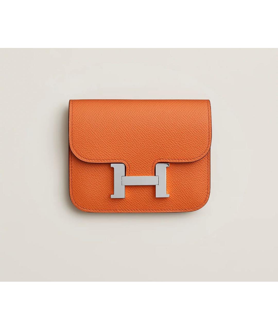 HERMES Оранжевая кожаная поясная сумка, фото 9