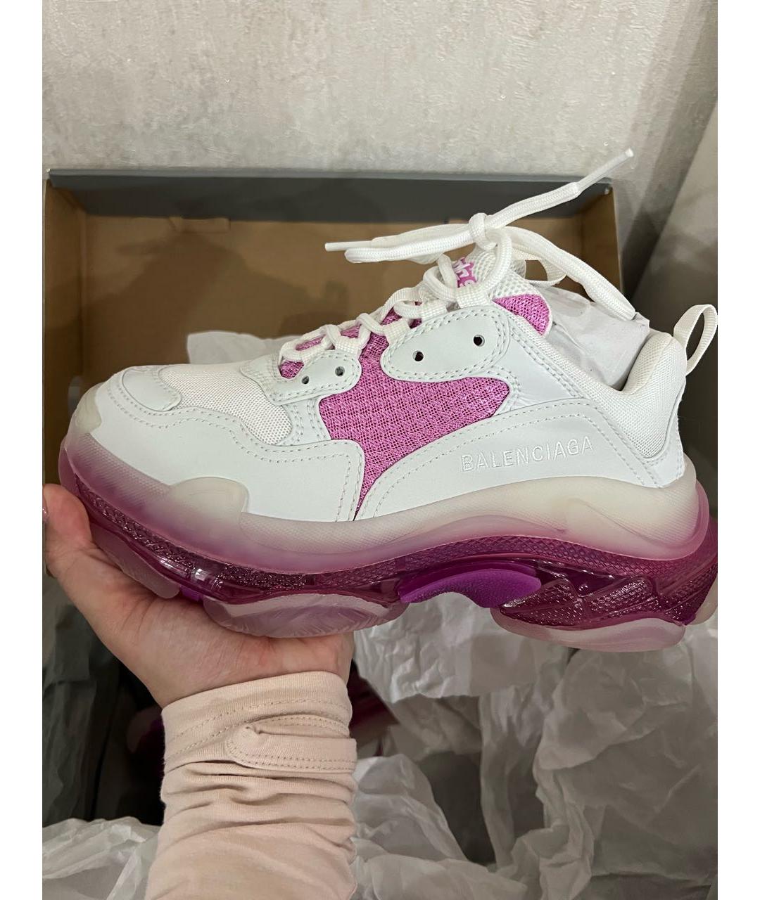 BALENCIAGA Белые кожаные кроссовки, фото 6