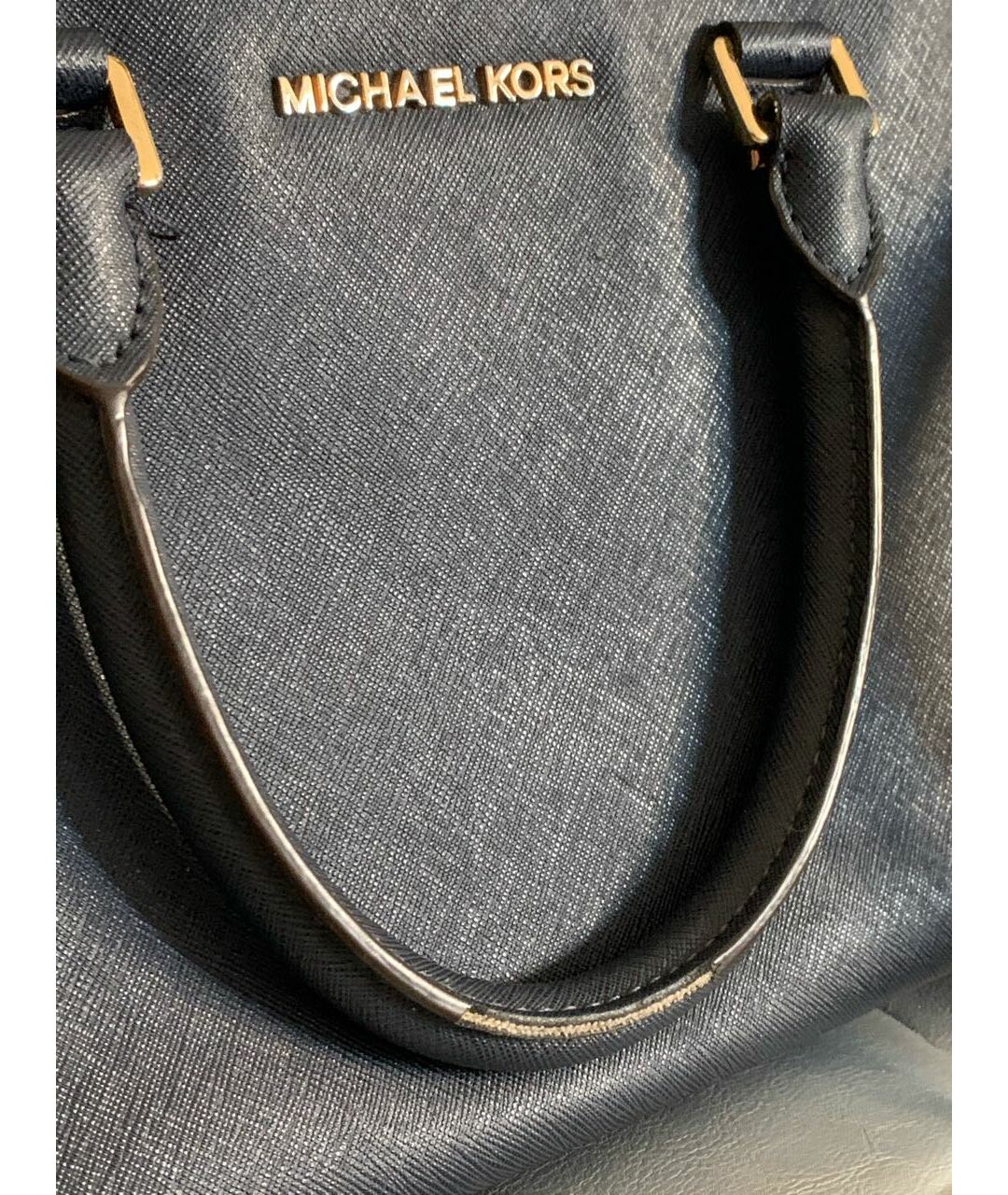 MICHAEL KORS COLLECTION Темно-синяя кожаная сумка тоут, фото 7