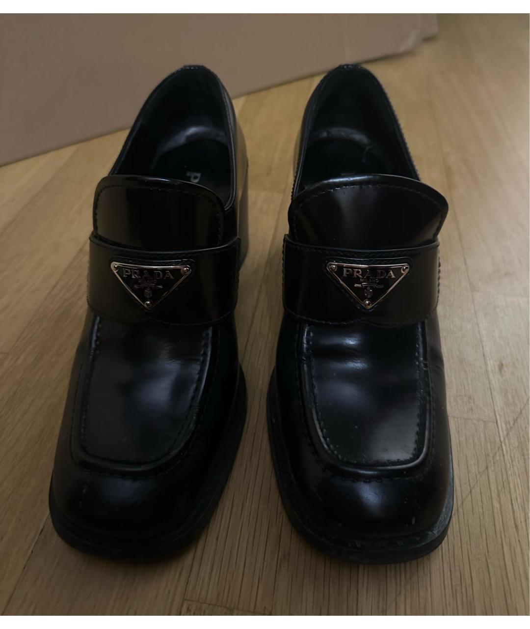PRADA Черные кожаные туфли, фото 2