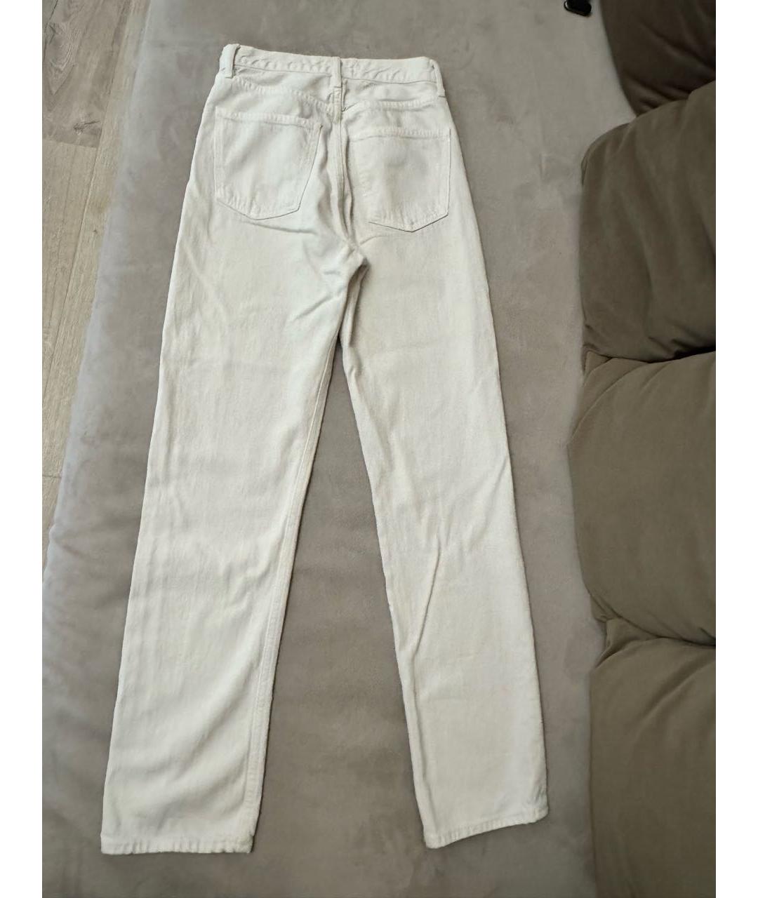 AGOLDE Белые хлопковые прямые джинсы, фото 9