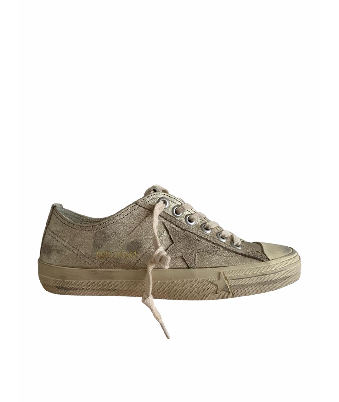 GOLDEN GOOSE DELUXE BRAND Золотые кожаные кеды, фото 1