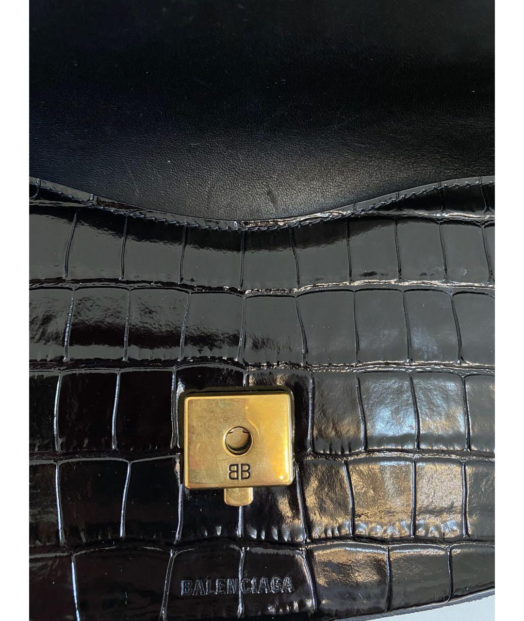 BALENCIAGA Черная кожаная сумка с короткими ручками, фото 3