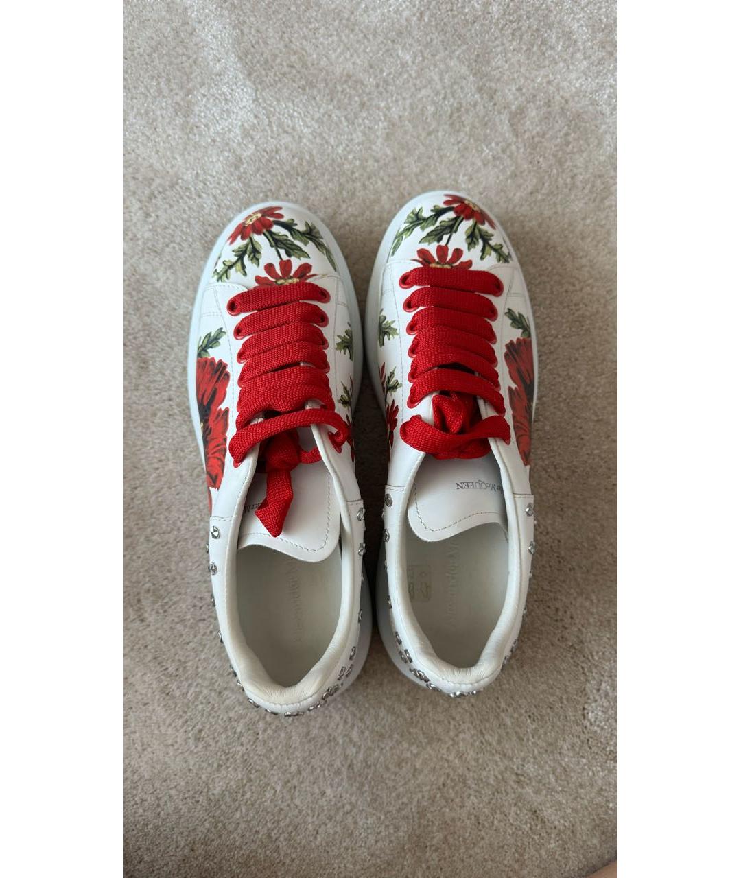 ALEXANDER MCQUEEN Красные кожаные кроссовки, фото 3