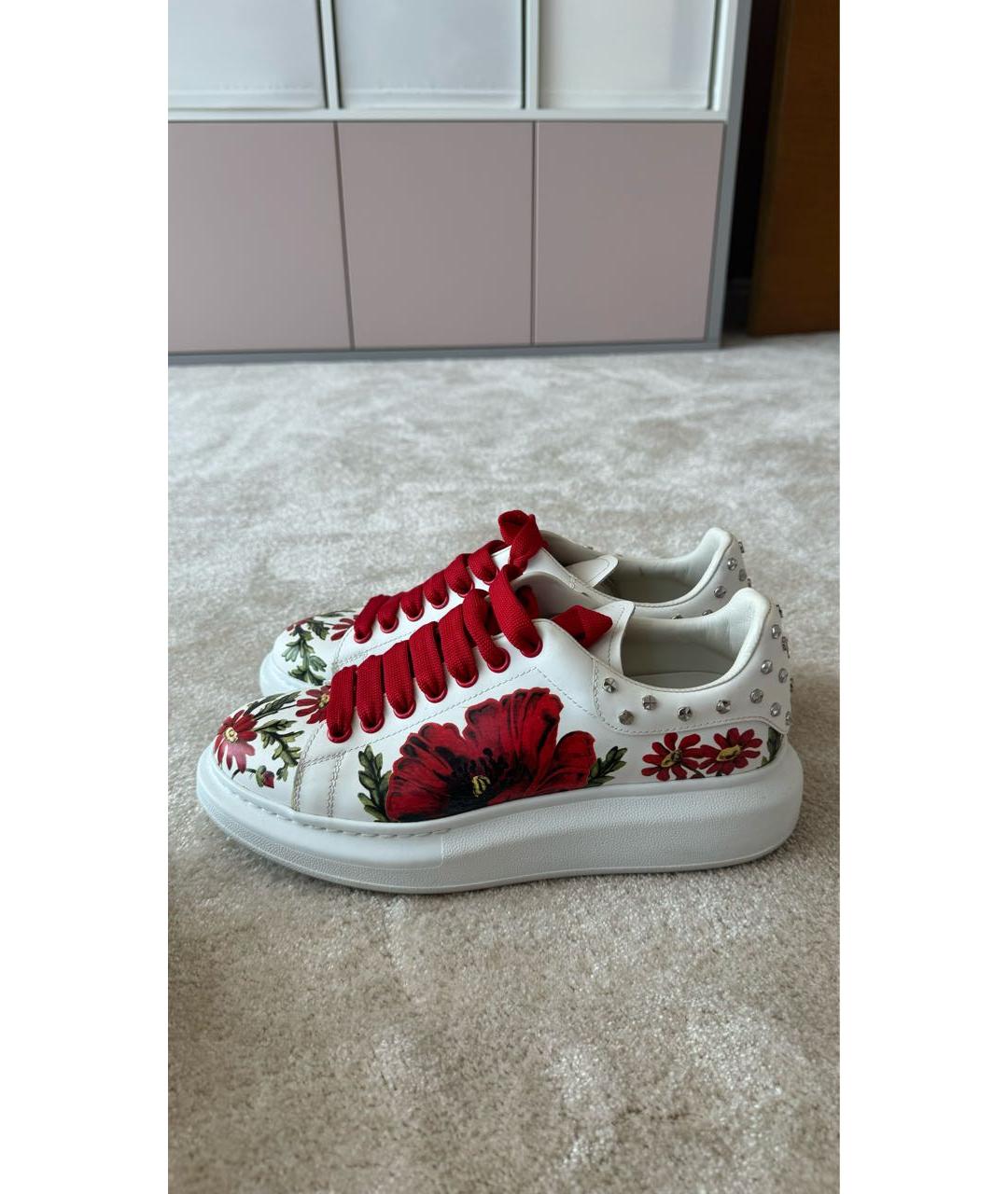 ALEXANDER MCQUEEN Красные кожаные кроссовки, фото 5