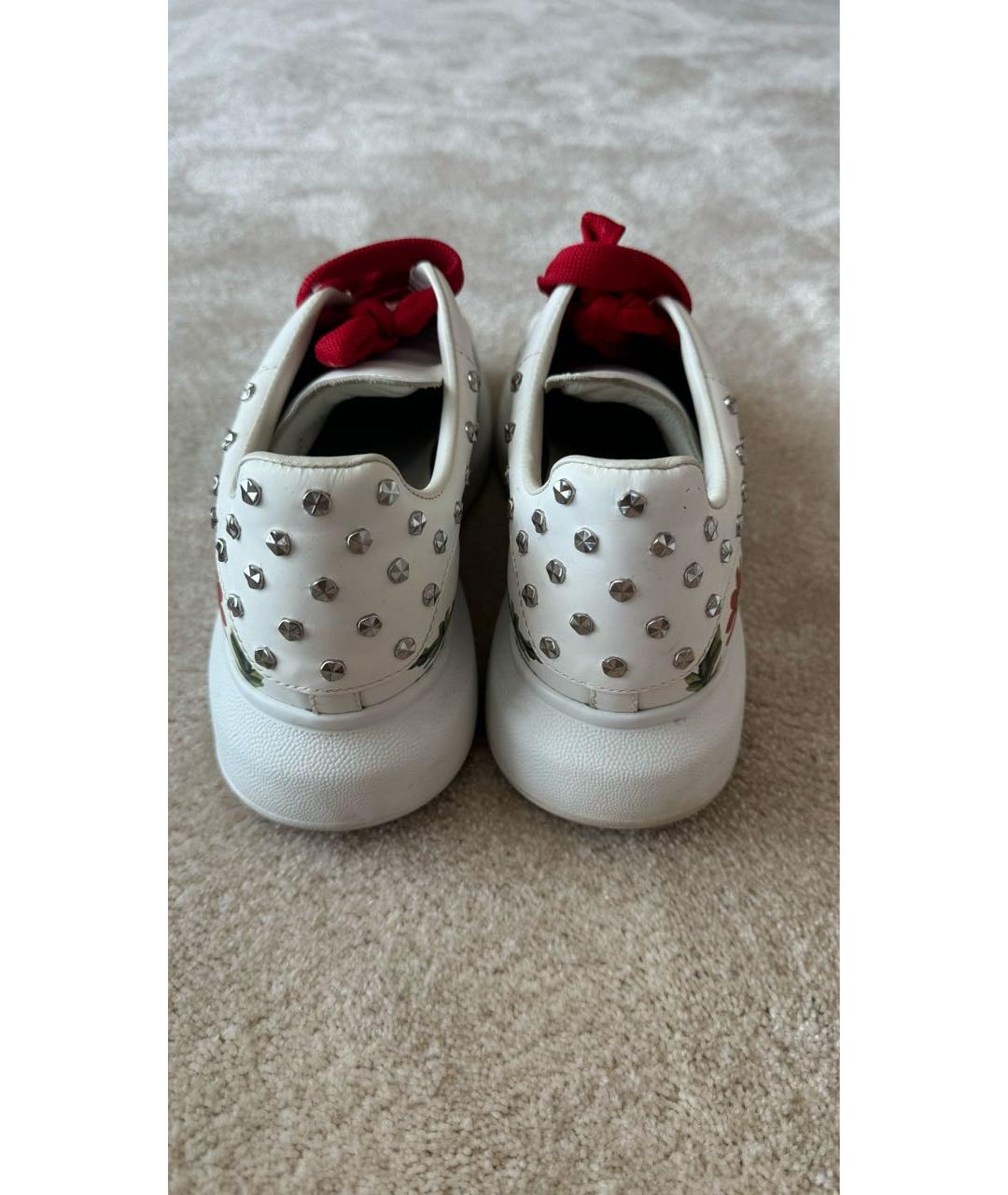 ALEXANDER MCQUEEN Красные кожаные кроссовки, фото 4