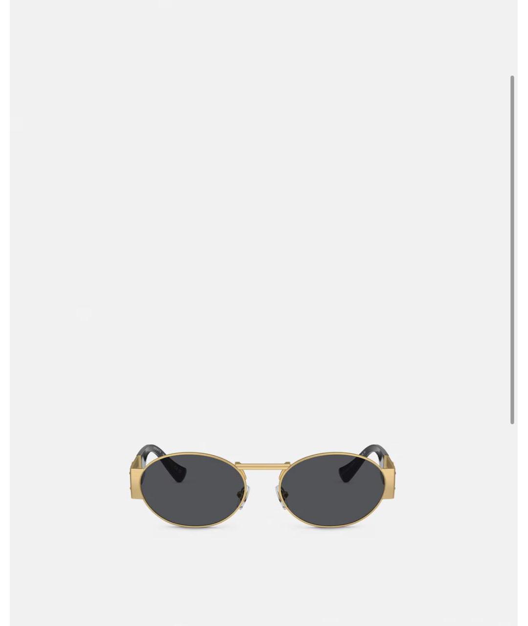 VERSACE Золотые металлические солнцезащитные очки, фото 5
