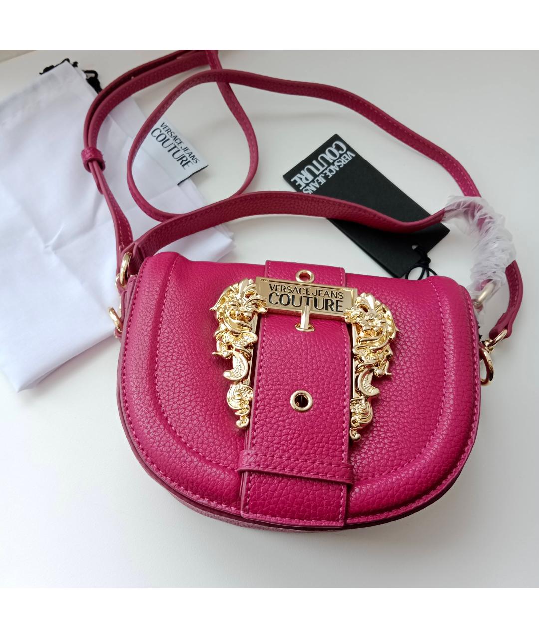 VERSACE JEANS COUTURE Бордовая сумка через плечо из искусственной кожи, фото 4