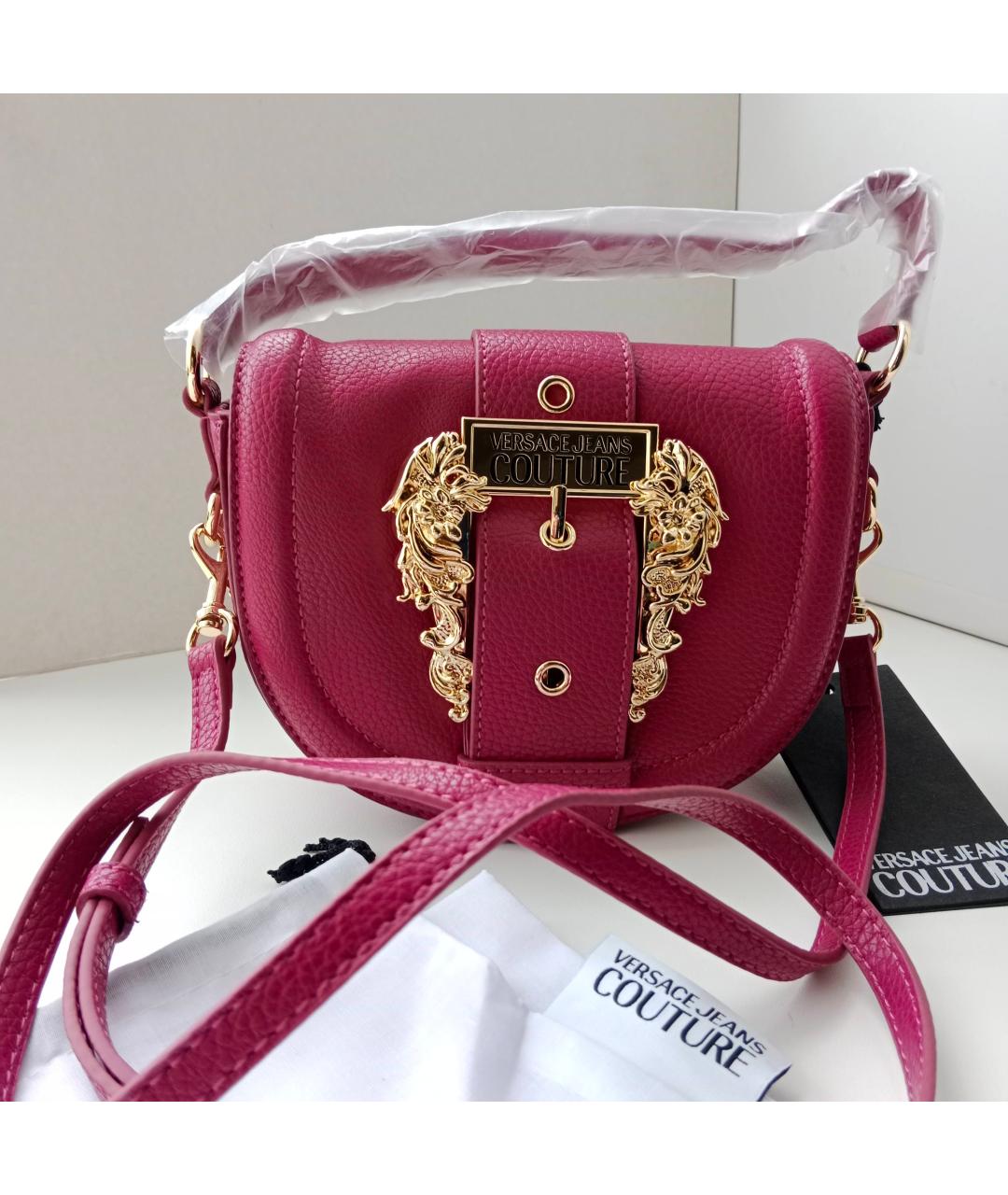 VERSACE JEANS COUTURE Бордовая сумка через плечо из искусственной кожи, фото 5