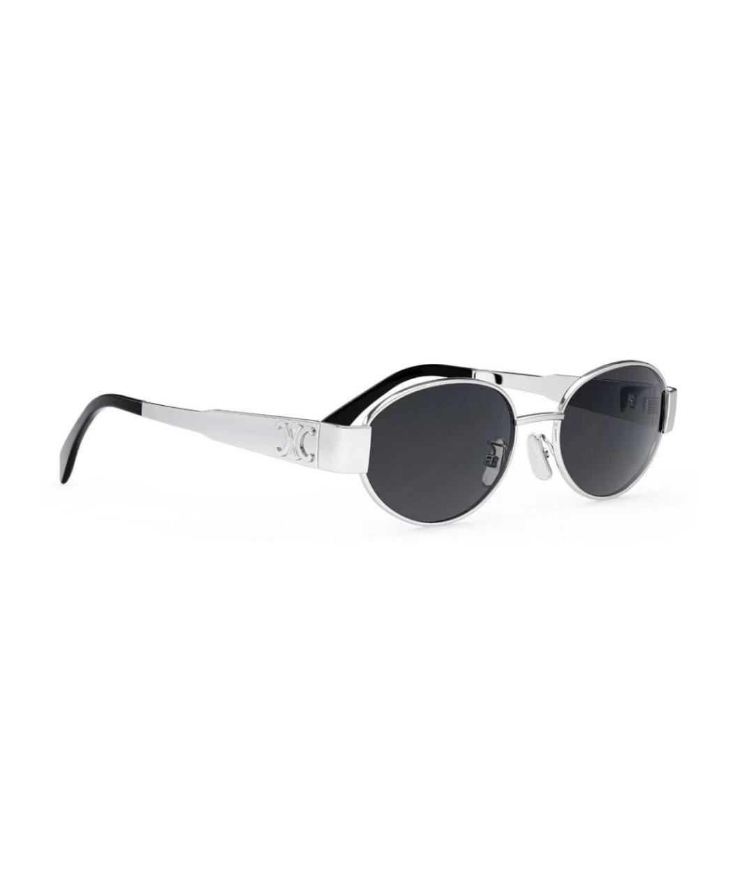 CELINE Серебряные металлические солнцезащитные очки, фото 3
