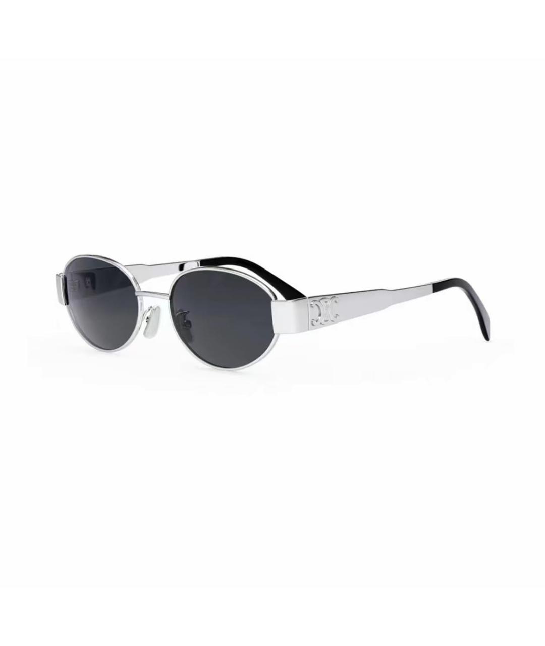 CELINE Серебряные металлические солнцезащитные очки, фото 2