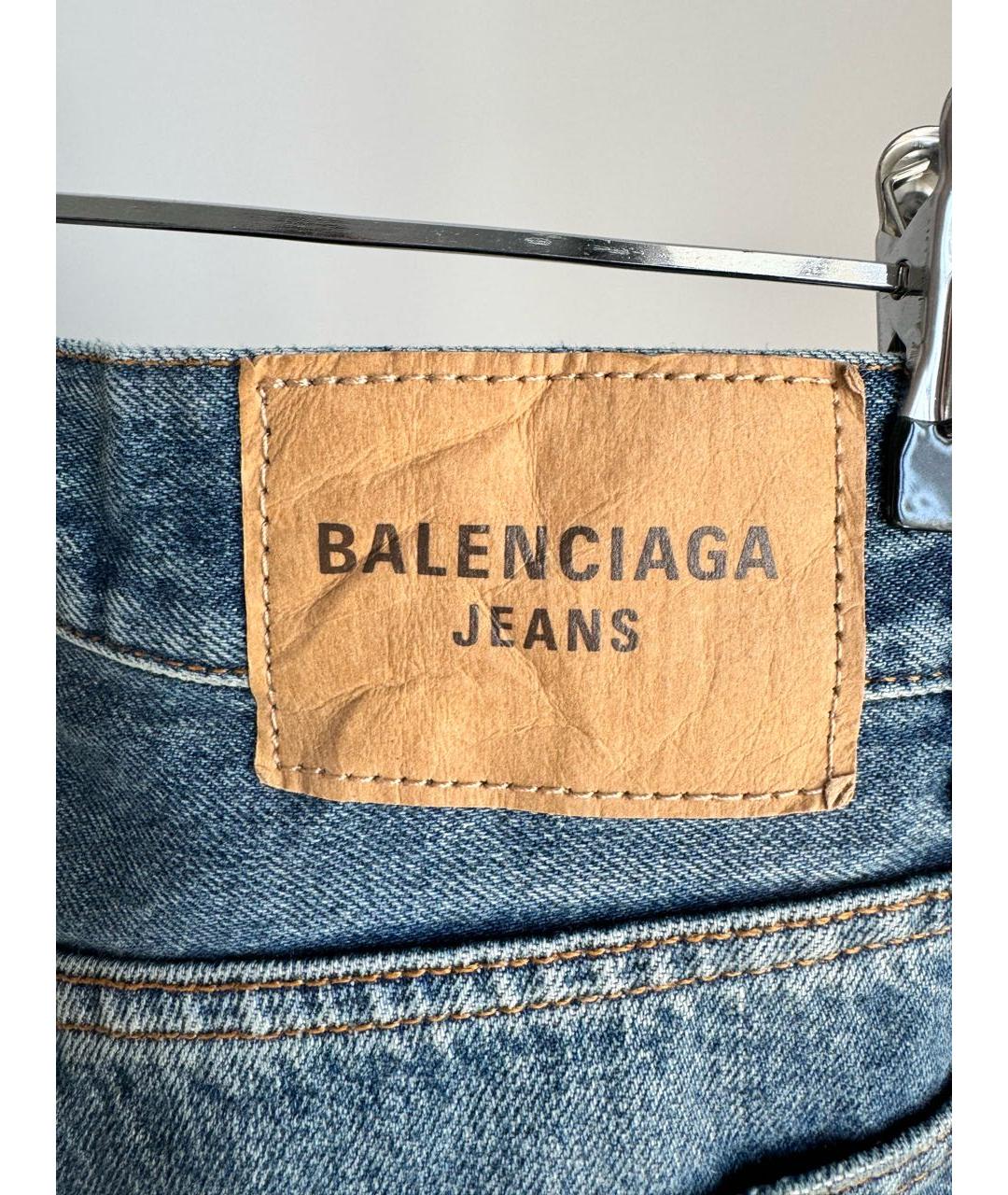 BALENCIAGA Темно-синие хлопковые прямые джинсы, фото 3