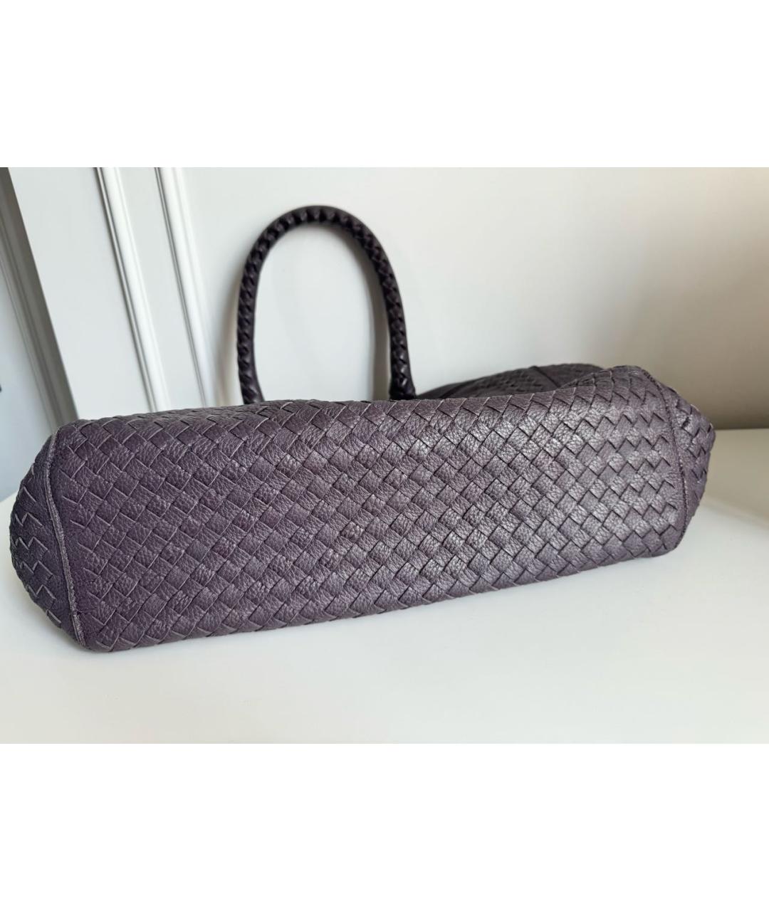 BOTTEGA VENETA Фиолетовая кожаная сумка с короткими ручками, фото 6