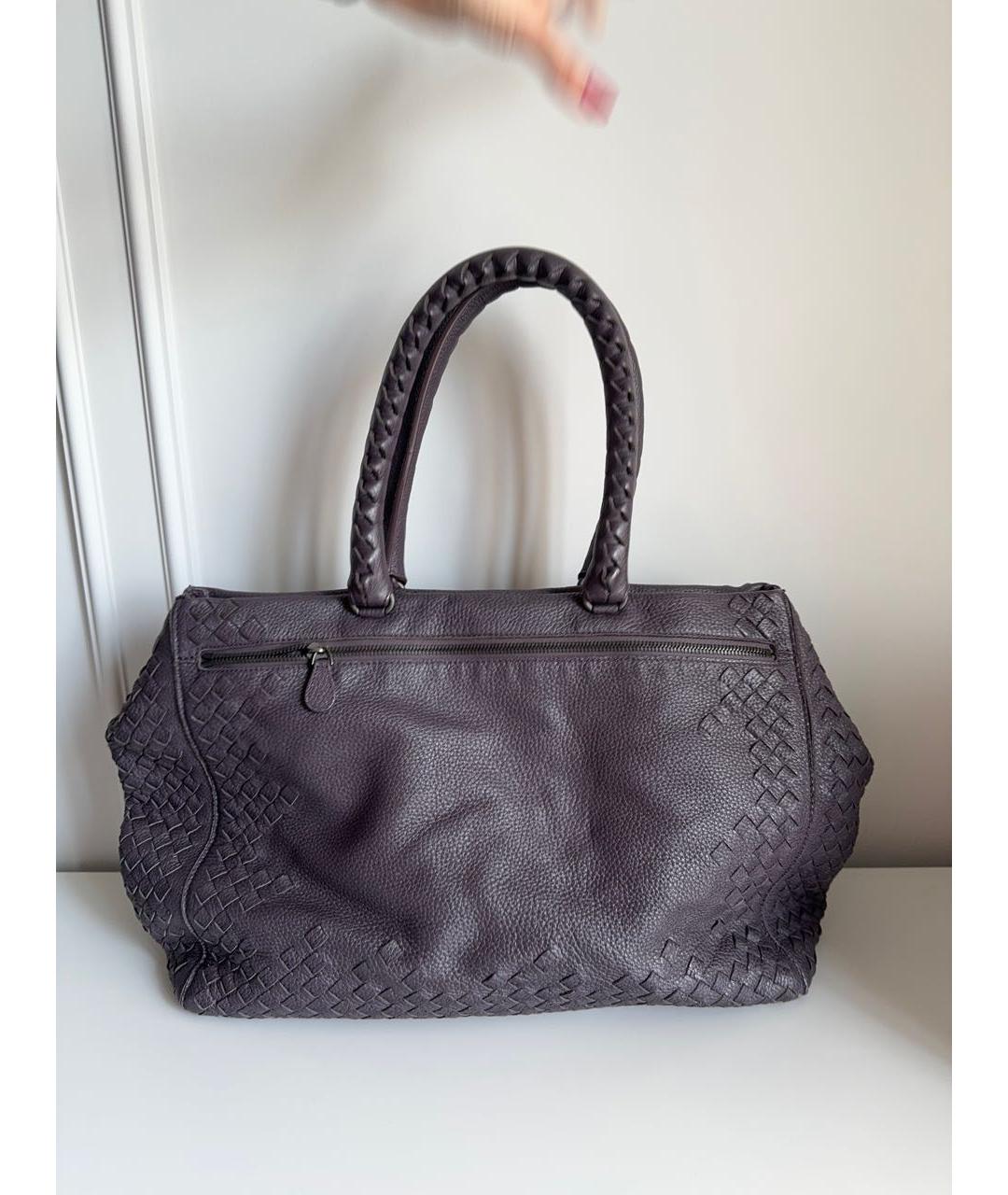 BOTTEGA VENETA Фиолетовая кожаная сумка с короткими ручками, фото 8