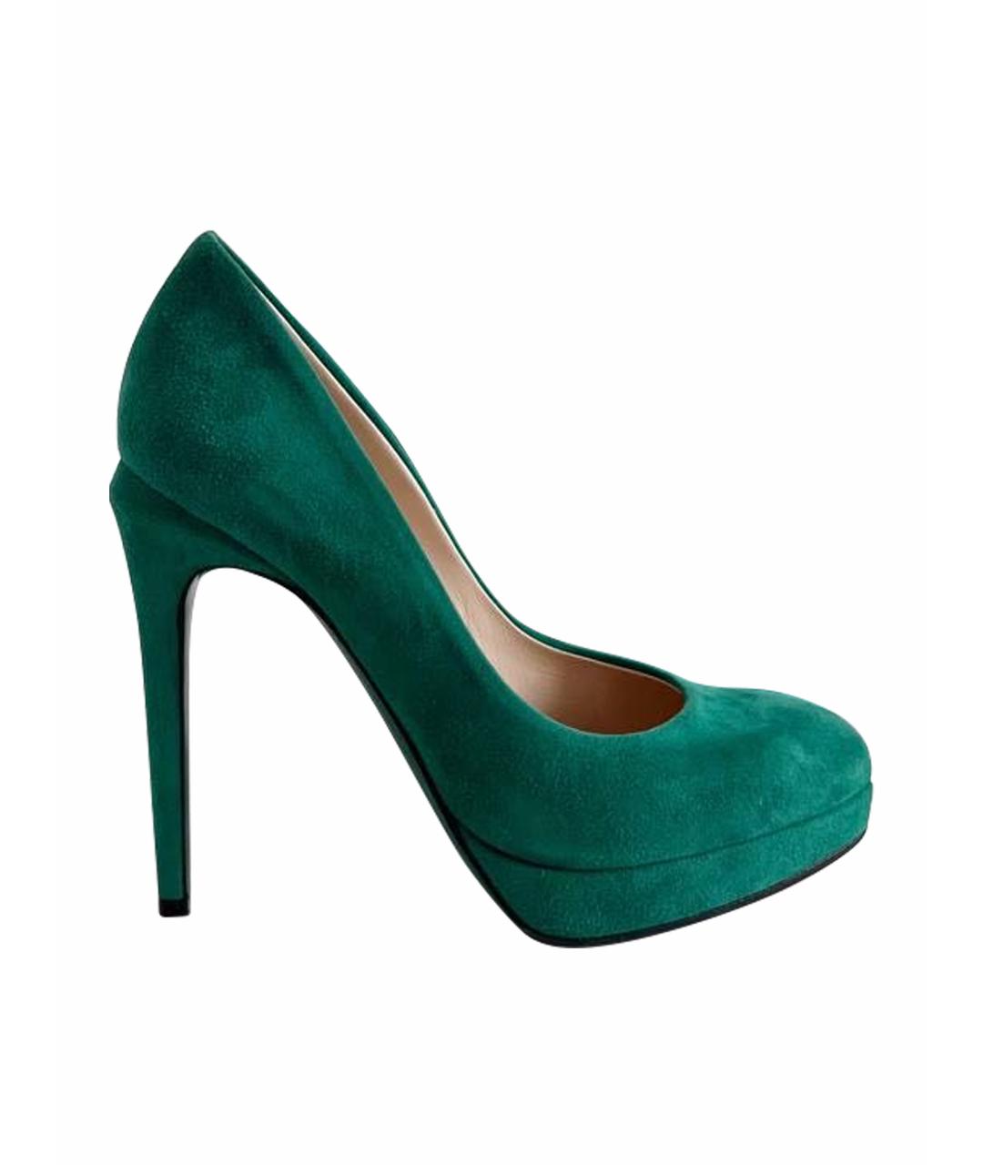 FENDI Зеленые замшевые туфли, фото 1