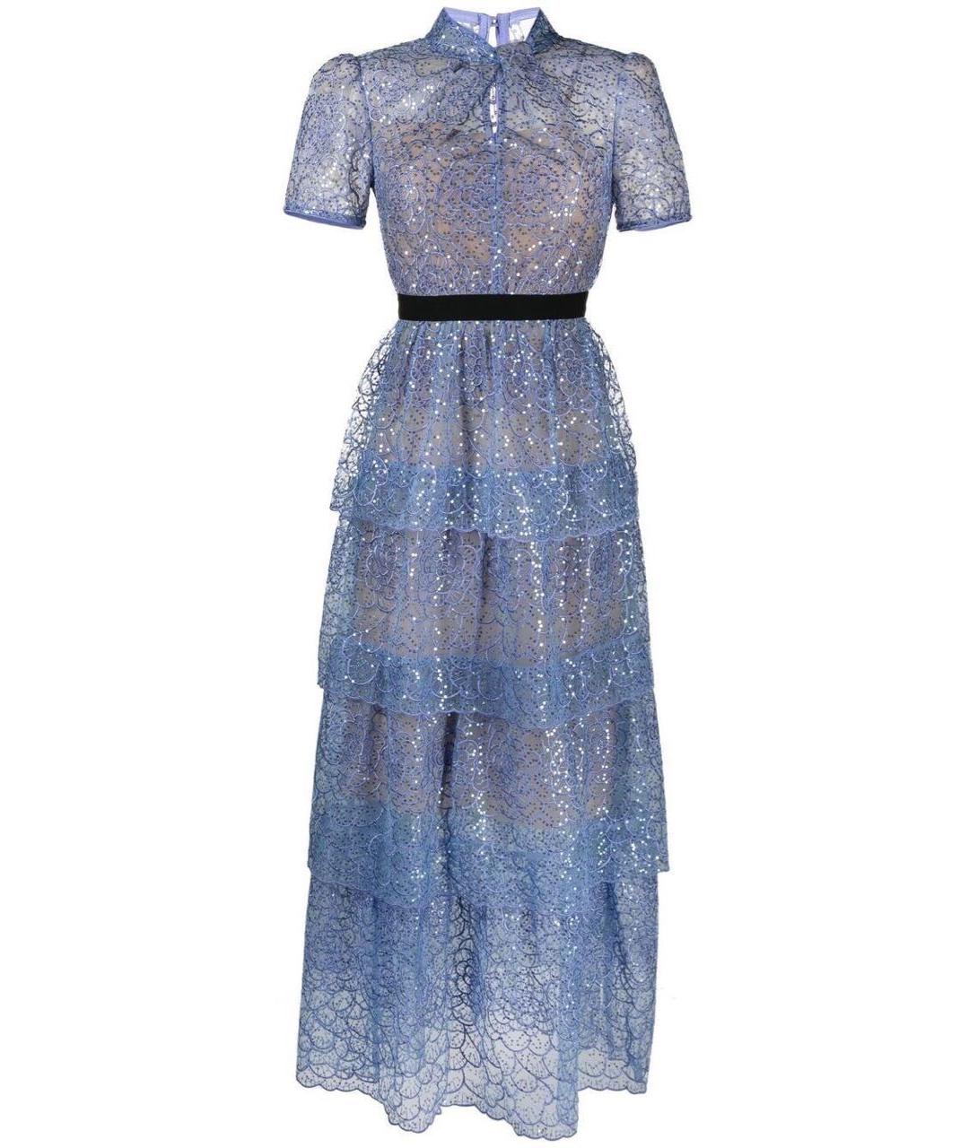 SELF-PORTRAIT Голубое полиэстеровое вечернее платье, фото 1