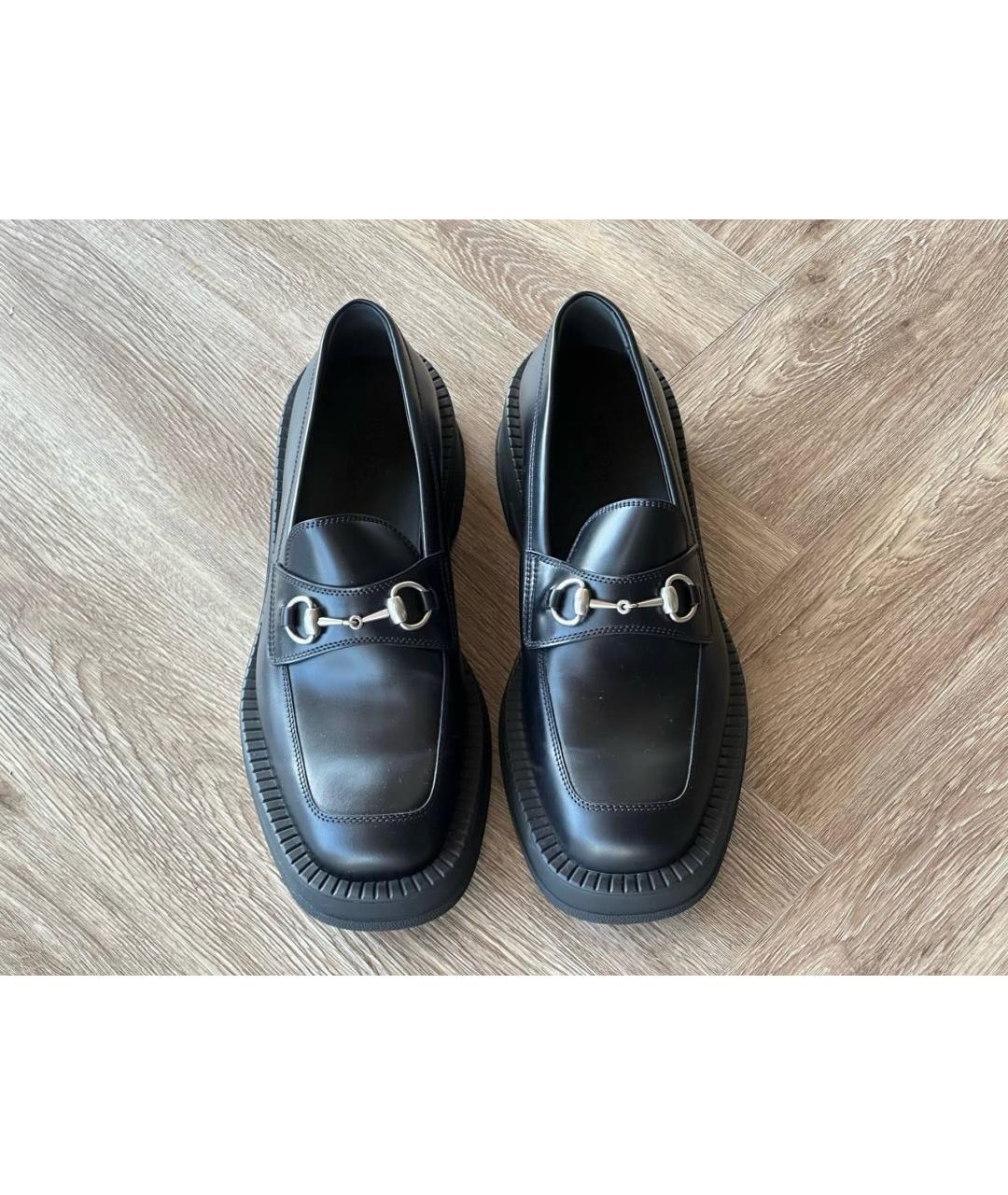 GUCCI Черные кожаные лоферы, фото 4