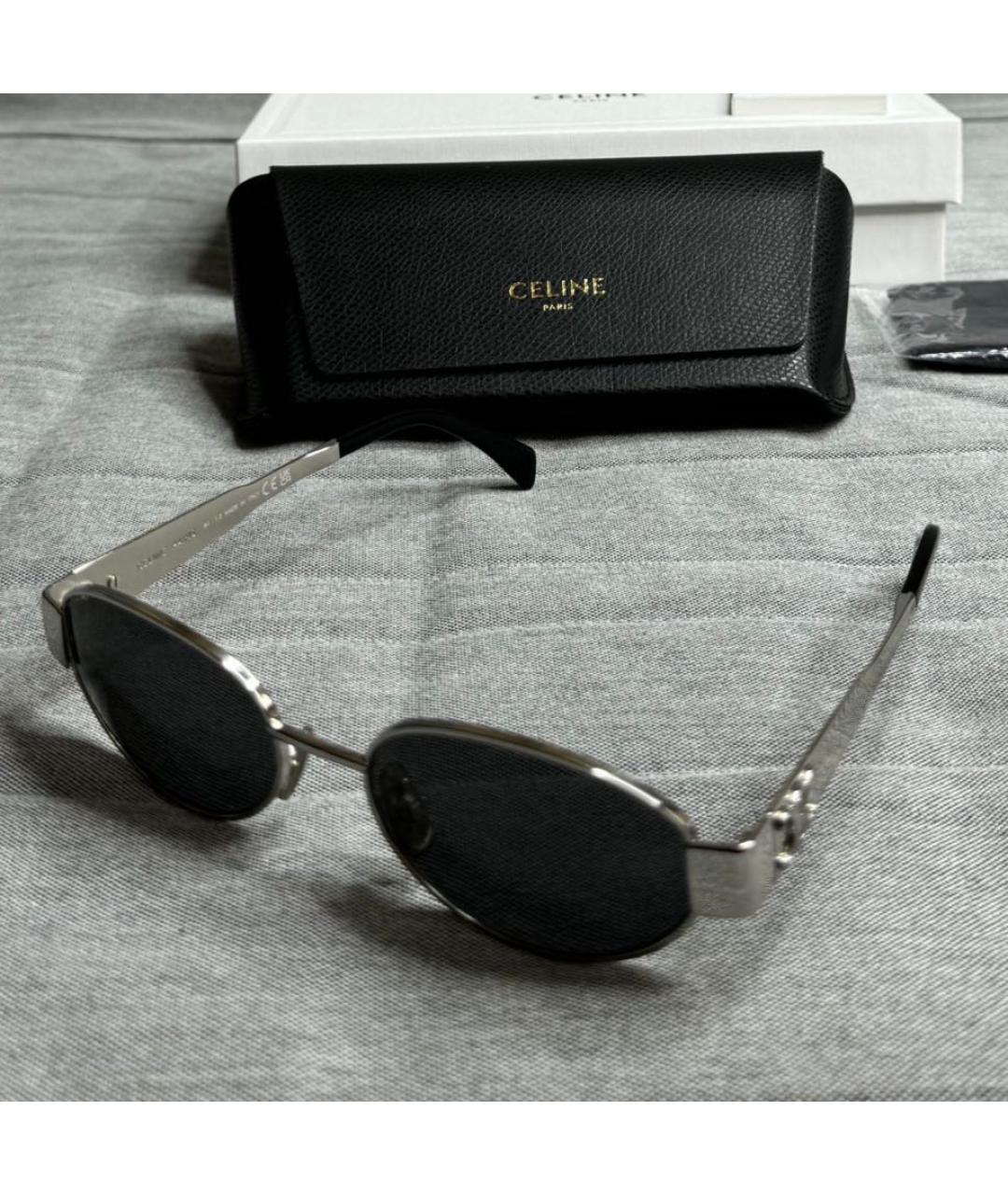 CELINE PRE-OWNED Серебряные металлические солнцезащитные очки, фото 3