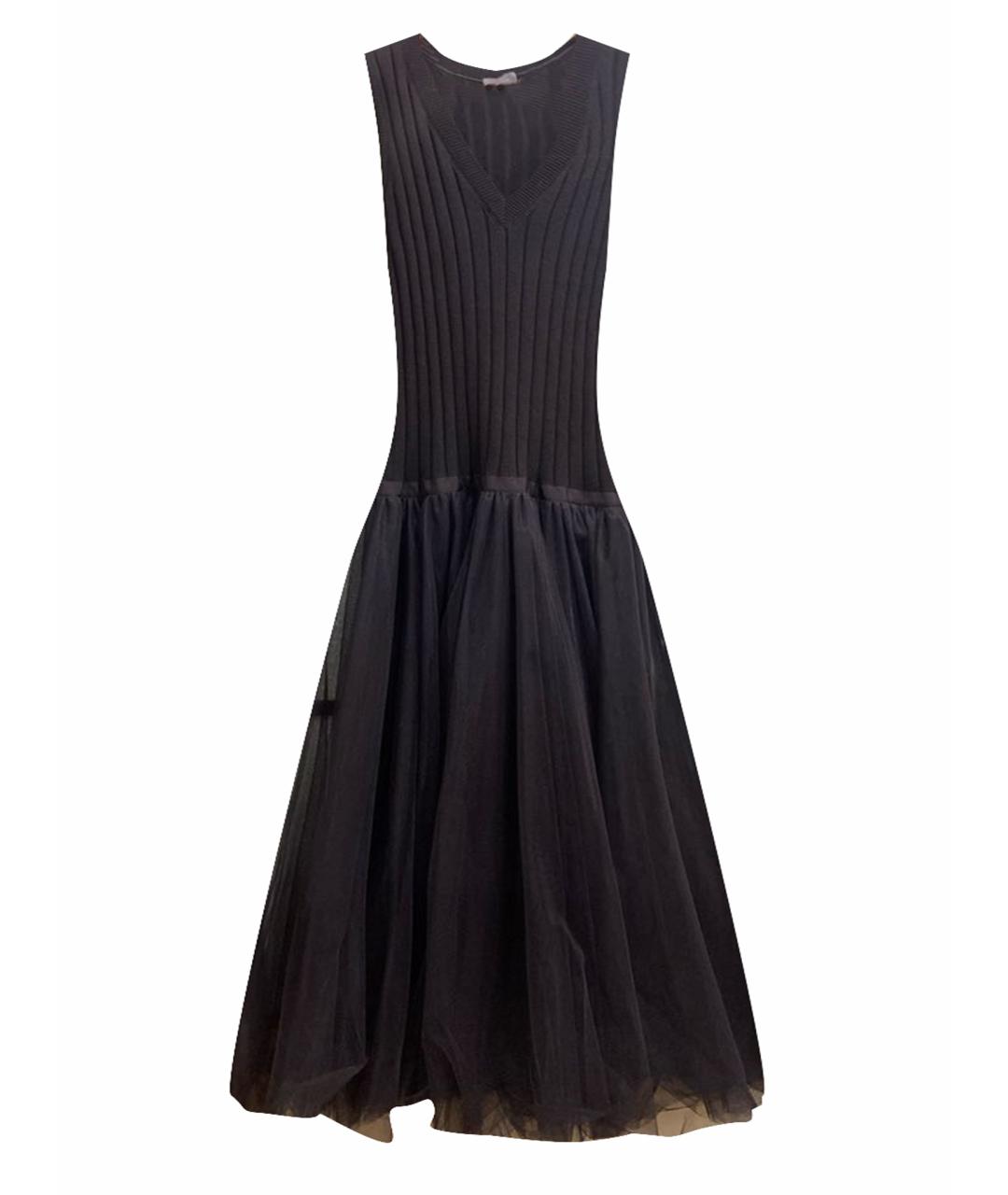 GRAVITEIGHT Черное хлопковое вечернее платье, фото 1