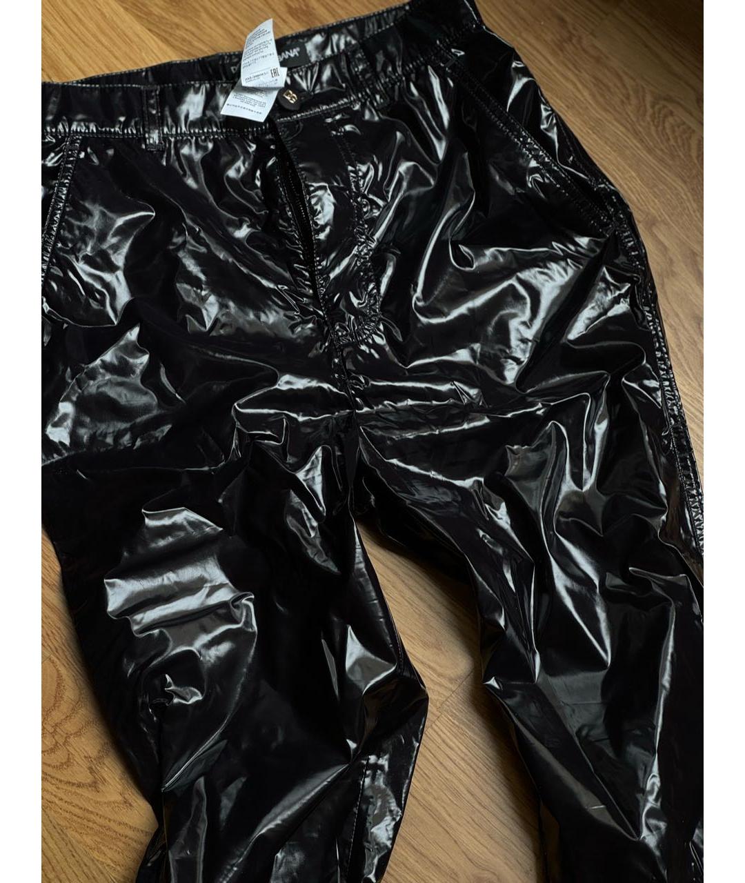 DOLCE&GABBANA Черные полиамидовые прямые брюки, фото 4