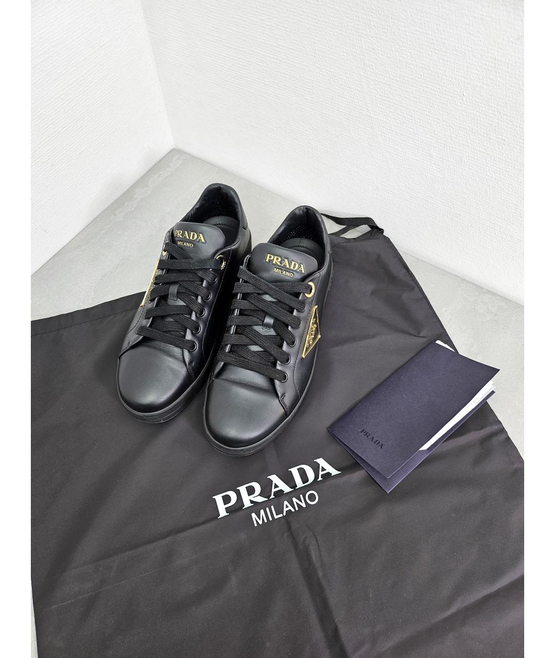 PRADA Черные кожаные кеды, фото 8