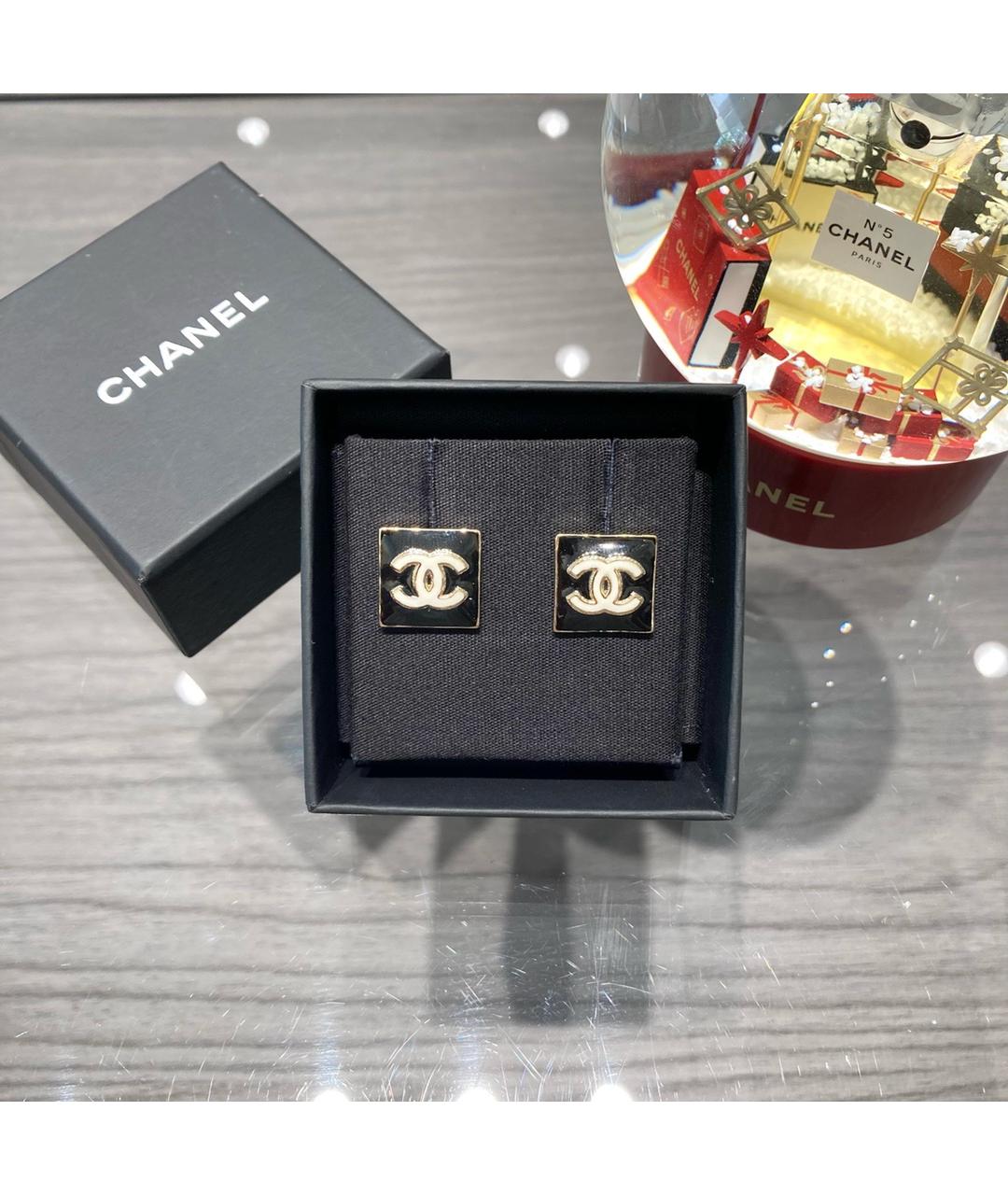 CHANEL Черные серьги, фото 2