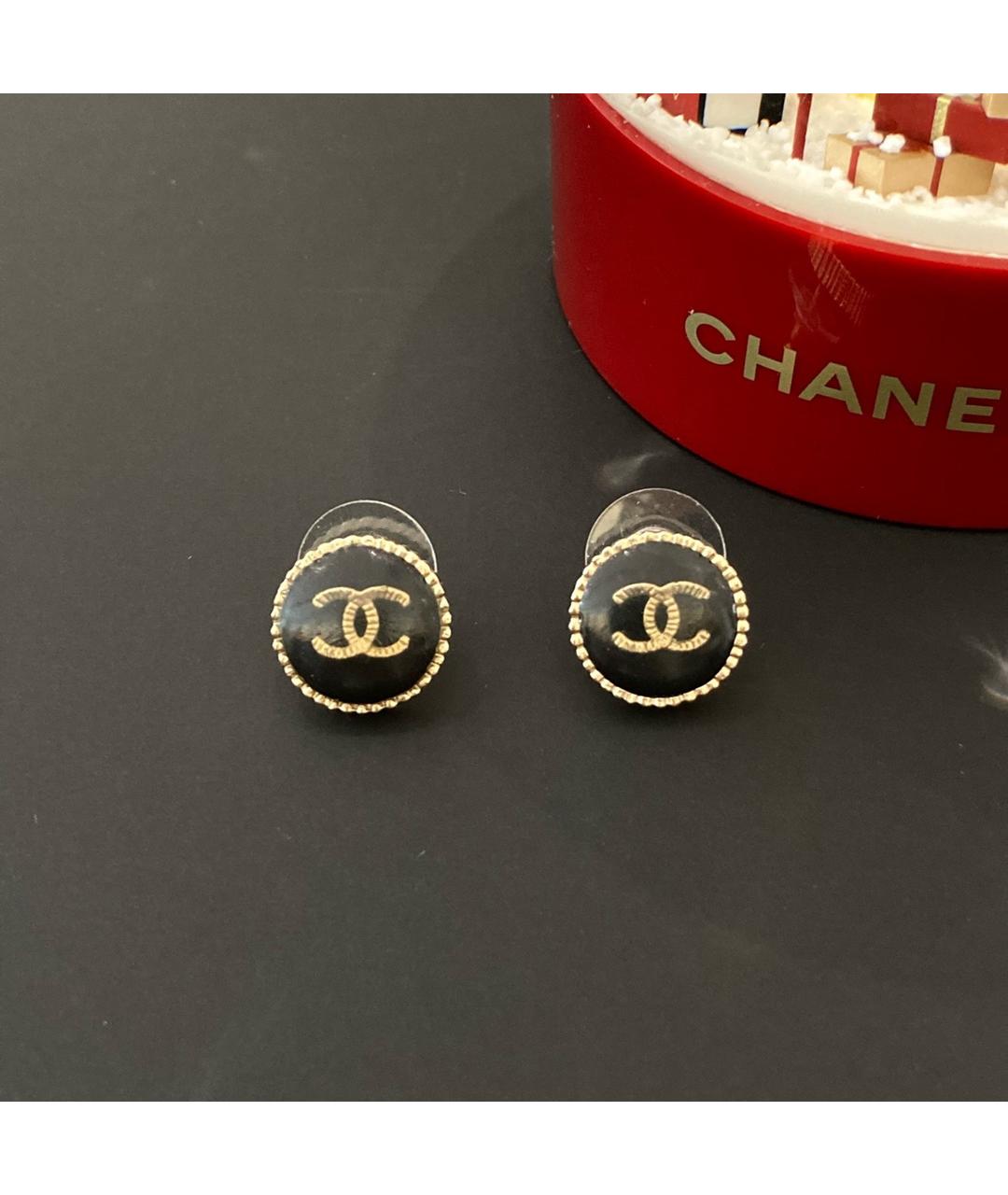 CHANEL Черные серьги, фото 2