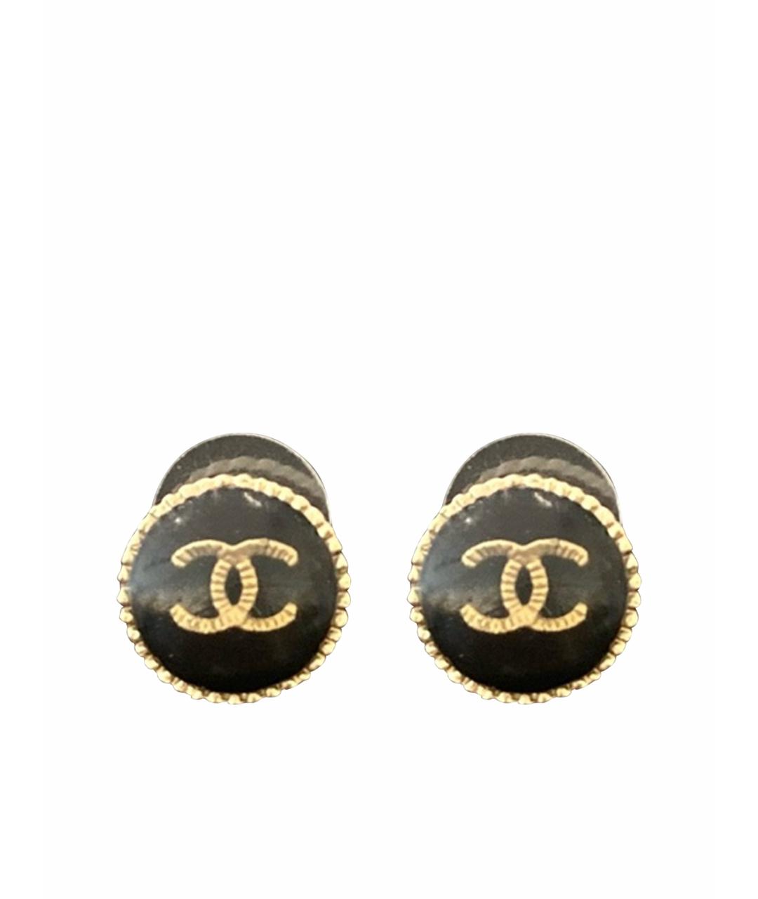 CHANEL Черные серьги, фото 1