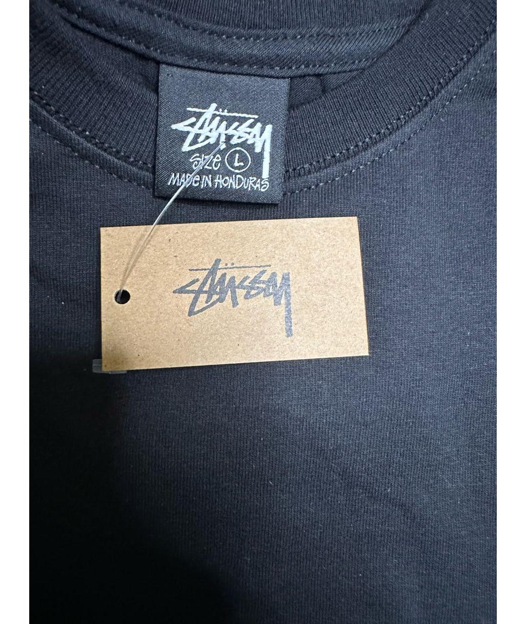 STUSSY Черная хлопковая футболка, фото 7