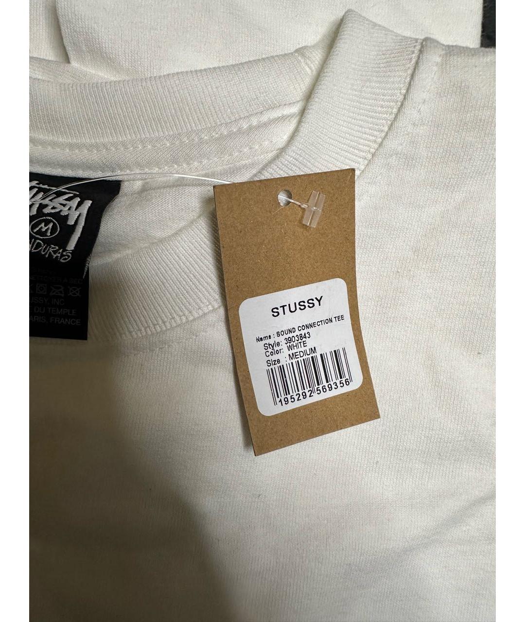 STUSSY Белая хлопковая футболка, фото 6