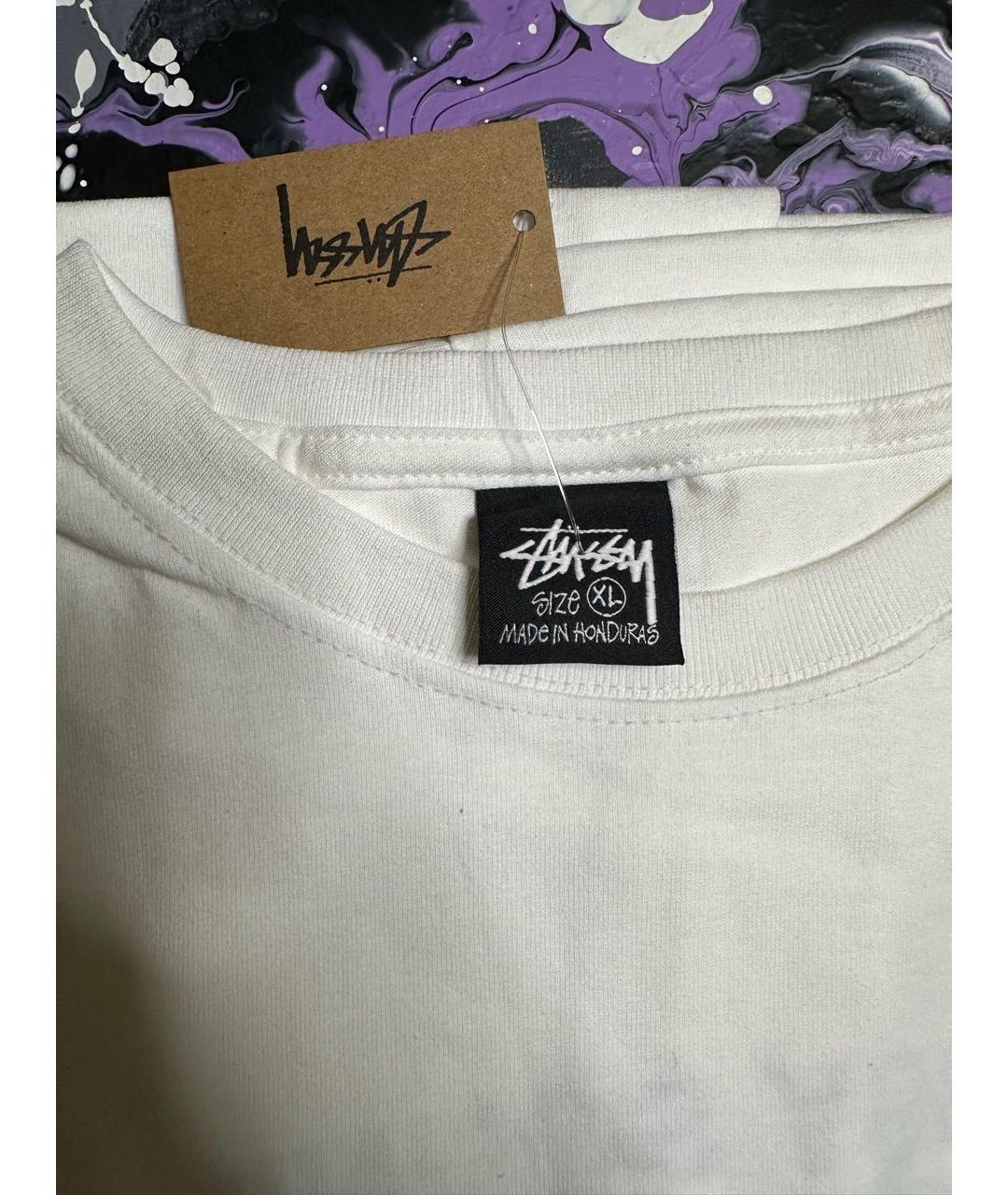 STUSSY Белая футболка, фото 4