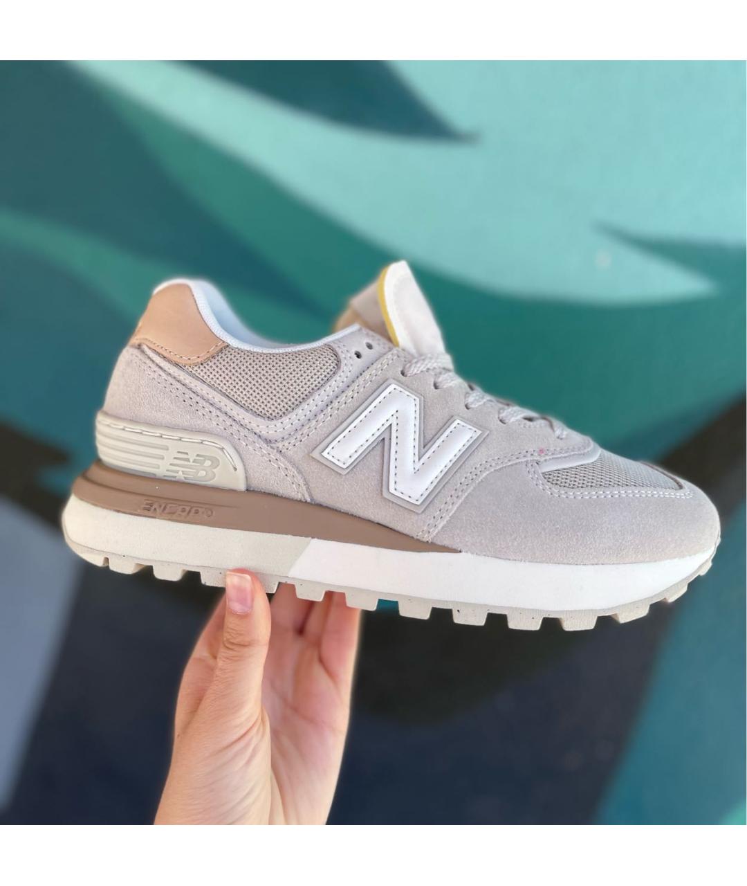 NEW BALANCE Бежевые замшевые кроссовки, фото 3