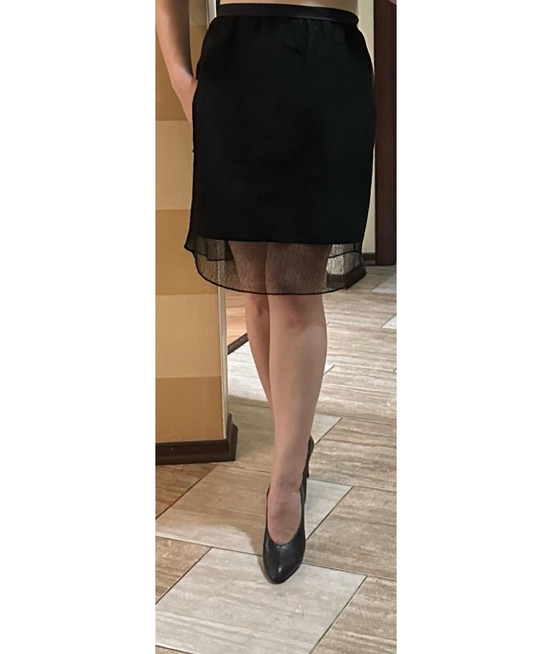 CARVEN Черная полиэстеровая юбка мини, фото 8