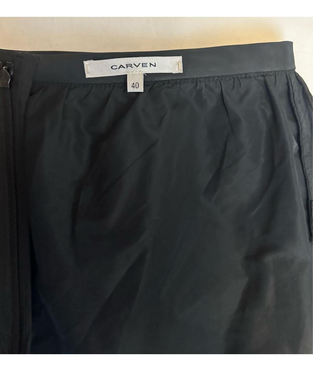 CARVEN Черная полиэстеровая юбка мини, фото 3