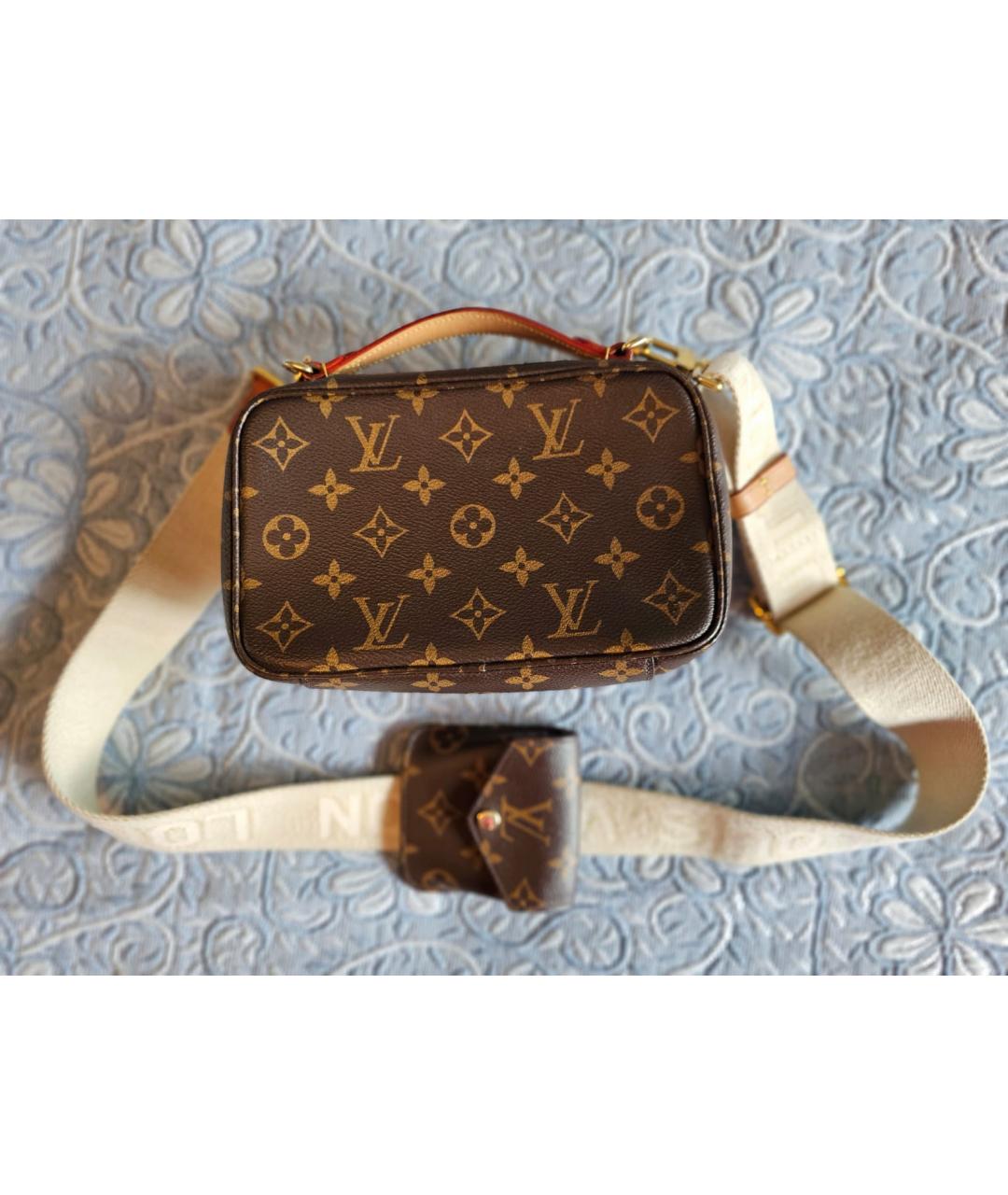 LOUIS VUITTON Коричневая кожаная сумка через плечо, фото 3