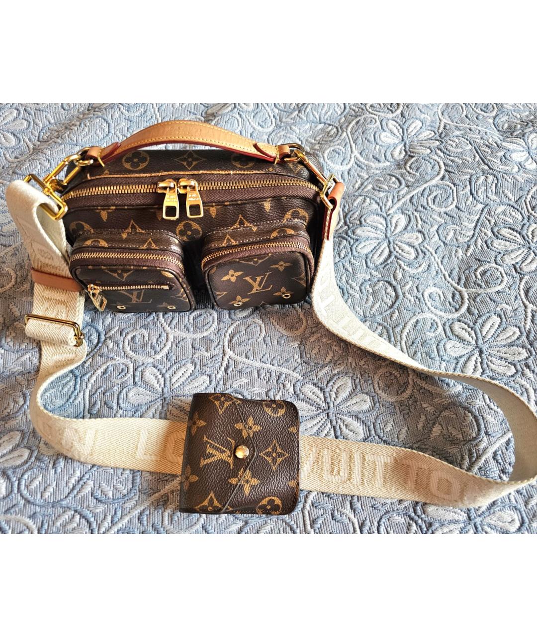 LOUIS VUITTON Коричневая кожаная сумка через плечо, фото 2