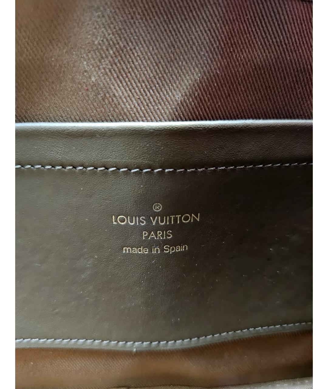 LOUIS VUITTON Коричневая кожаная сумка через плечо, фото 4