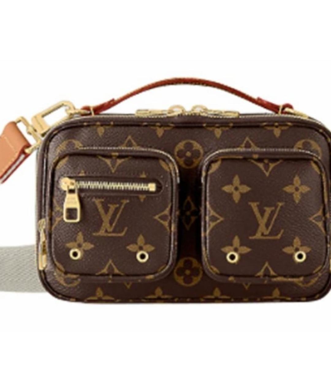 LOUIS VUITTON Коричневая кожаная сумка через плечо, фото 9