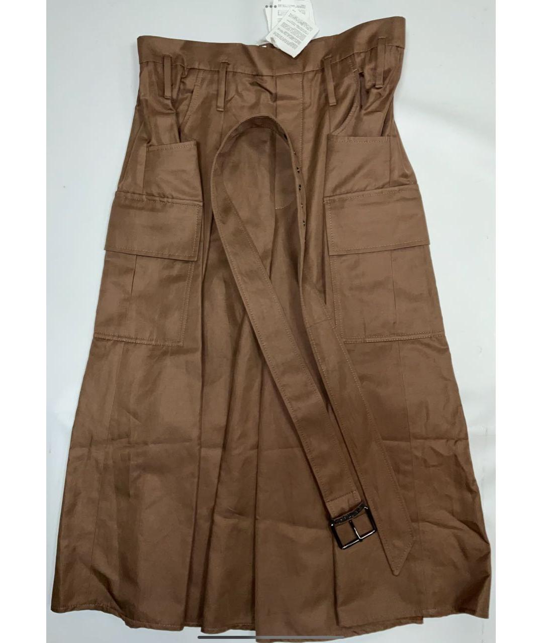 BRUNELLO CUCINELLI Коричневые хлопковые брюки широкие, фото 5