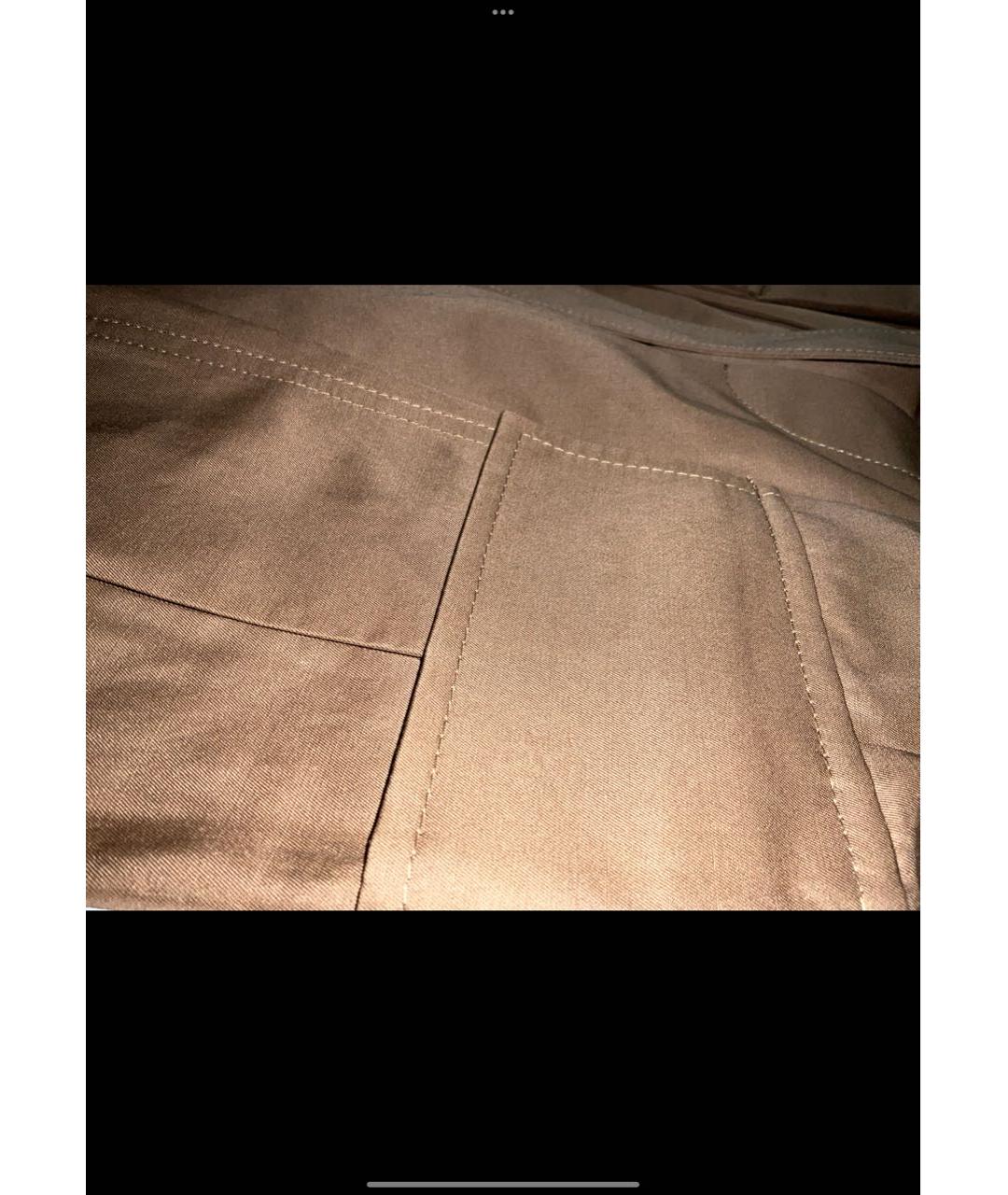 BRUNELLO CUCINELLI Коричневые хлопковые брюки широкие, фото 2