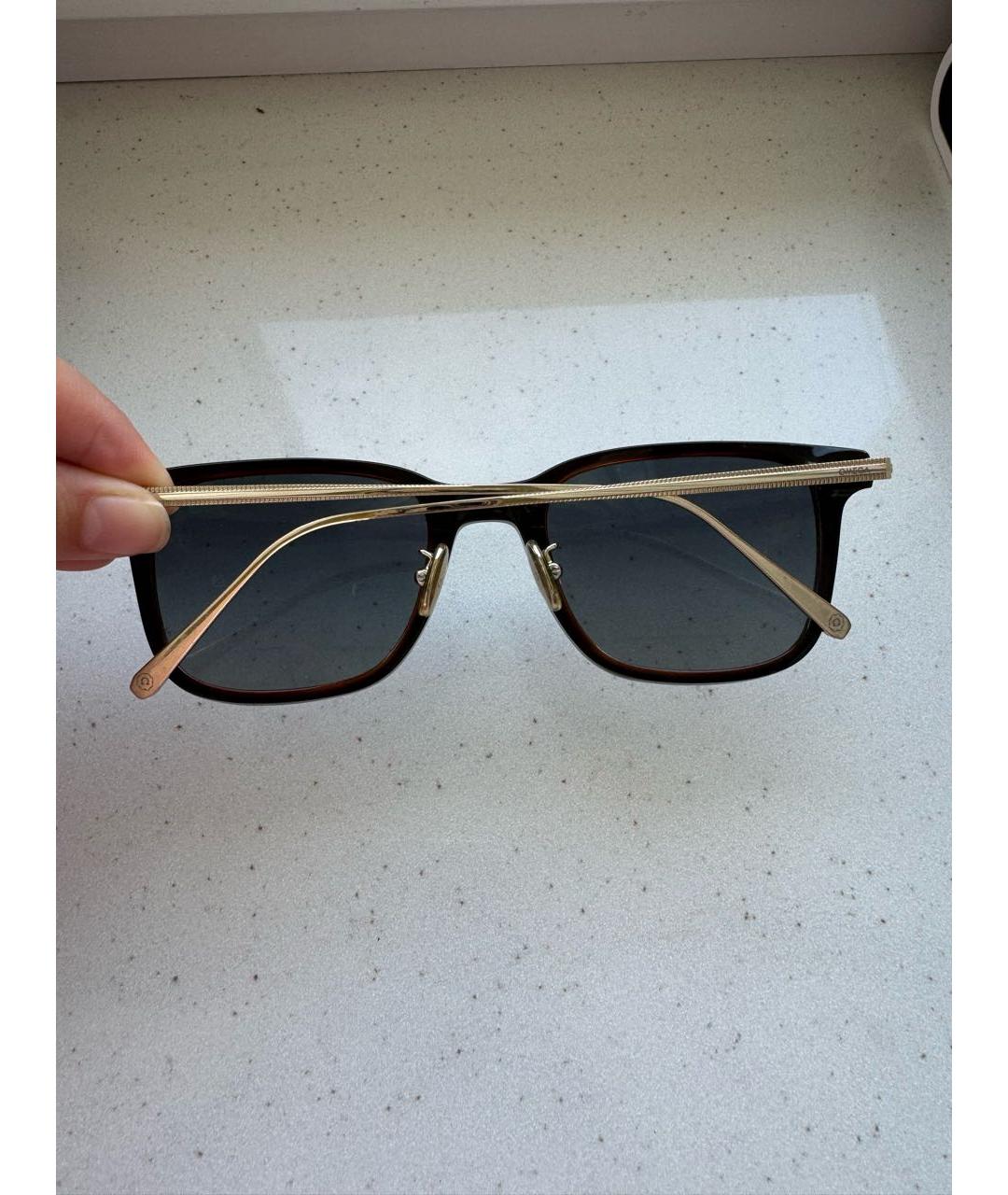 OMEGA Коричневые металлические солнцезащитные очки, фото 3