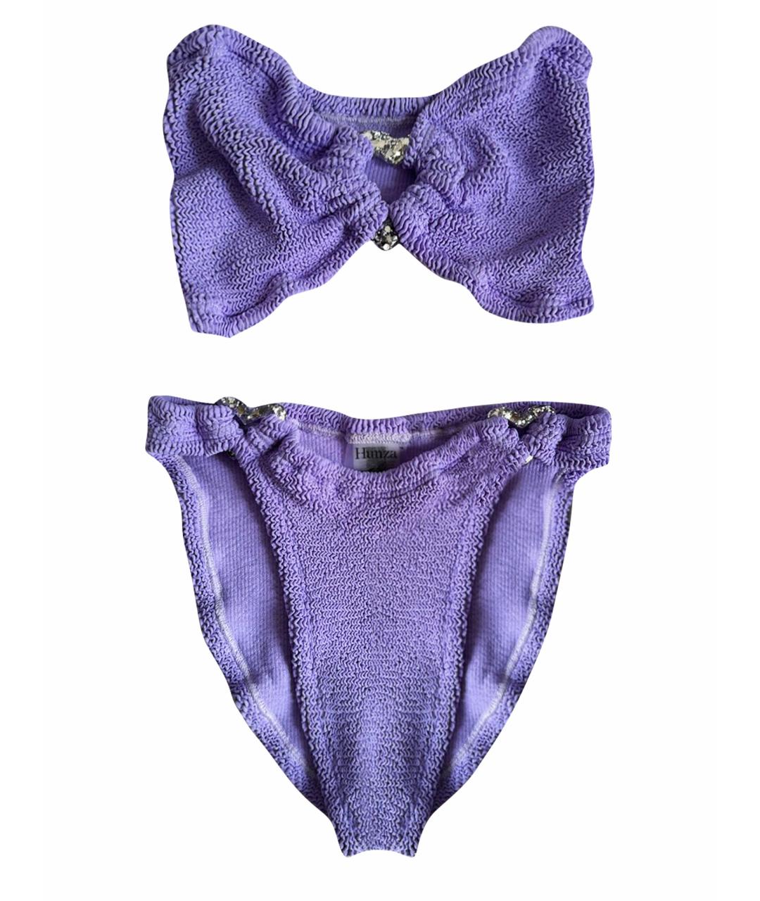 HUNZA G Фиолетовый полиамидовый купальник, фото 1