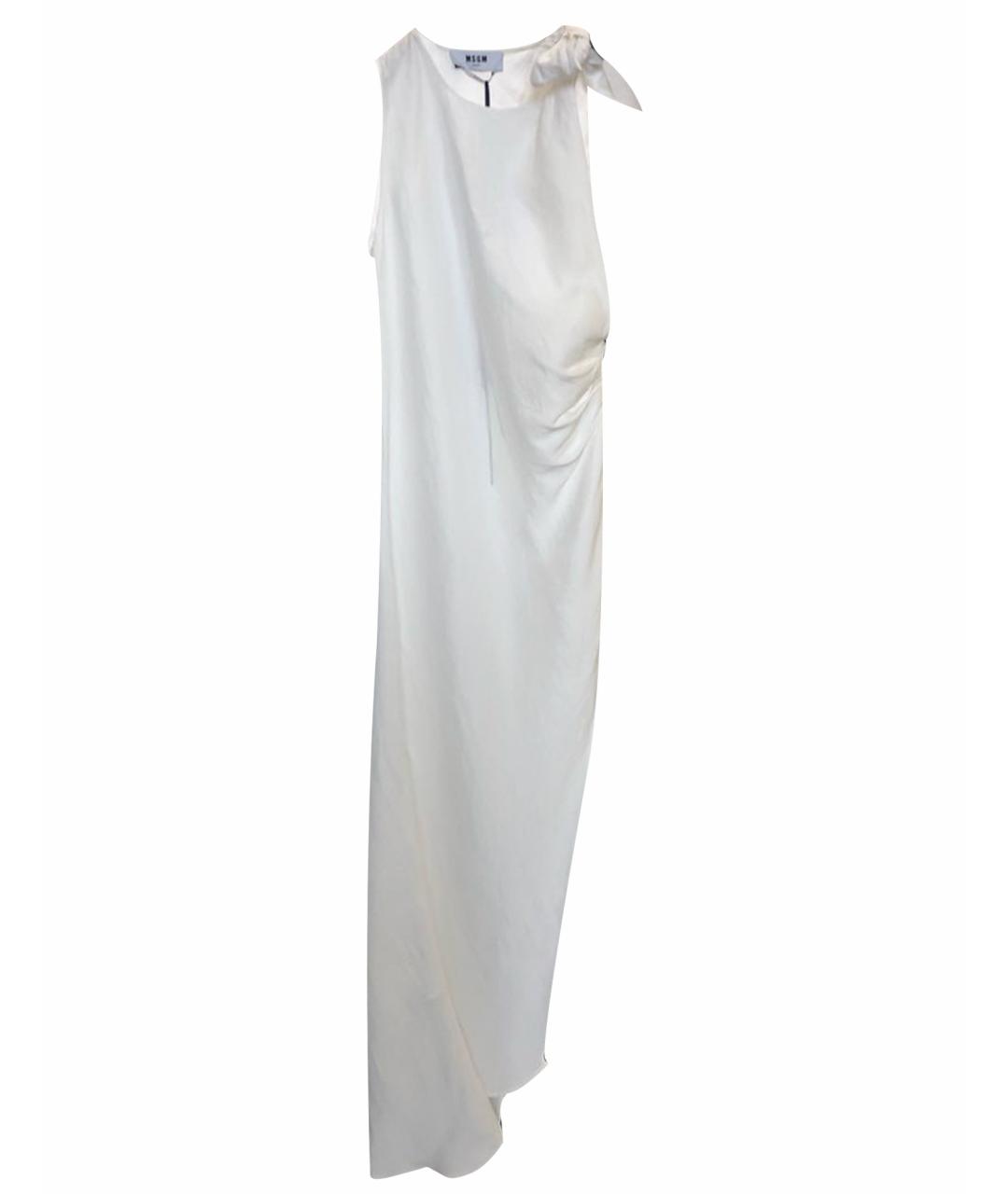 MSGM Белое льняное повседневное платье, фото 1